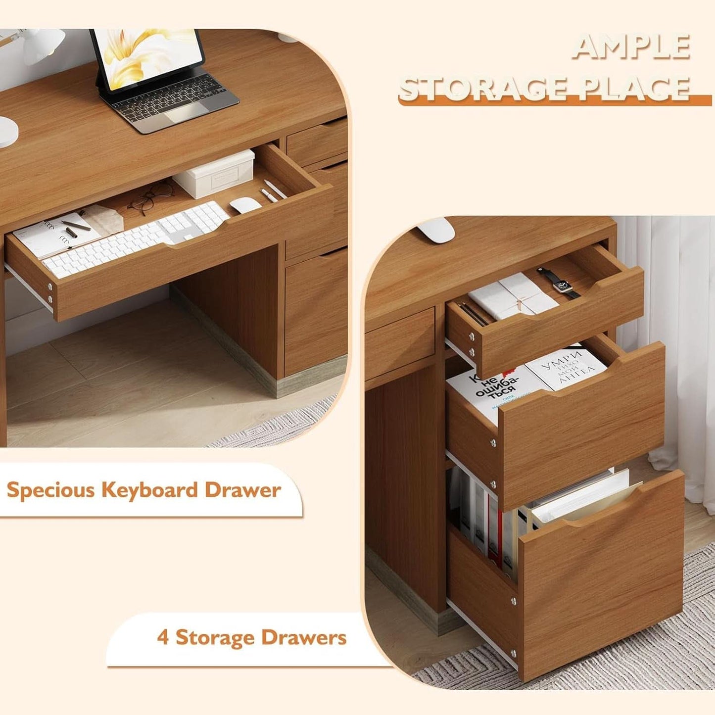 Espresso Forty Eight Inch Desk For Small Home Office