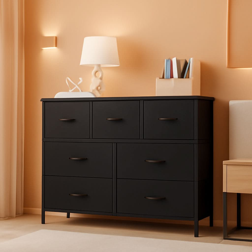 7 Drawer Dresser And TV Stand For 45 Inch TV Bedroom