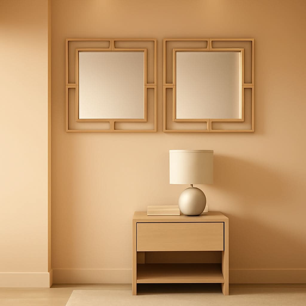 Allick 18 Inch Square Mirror Antiqued Gold Set Of 2