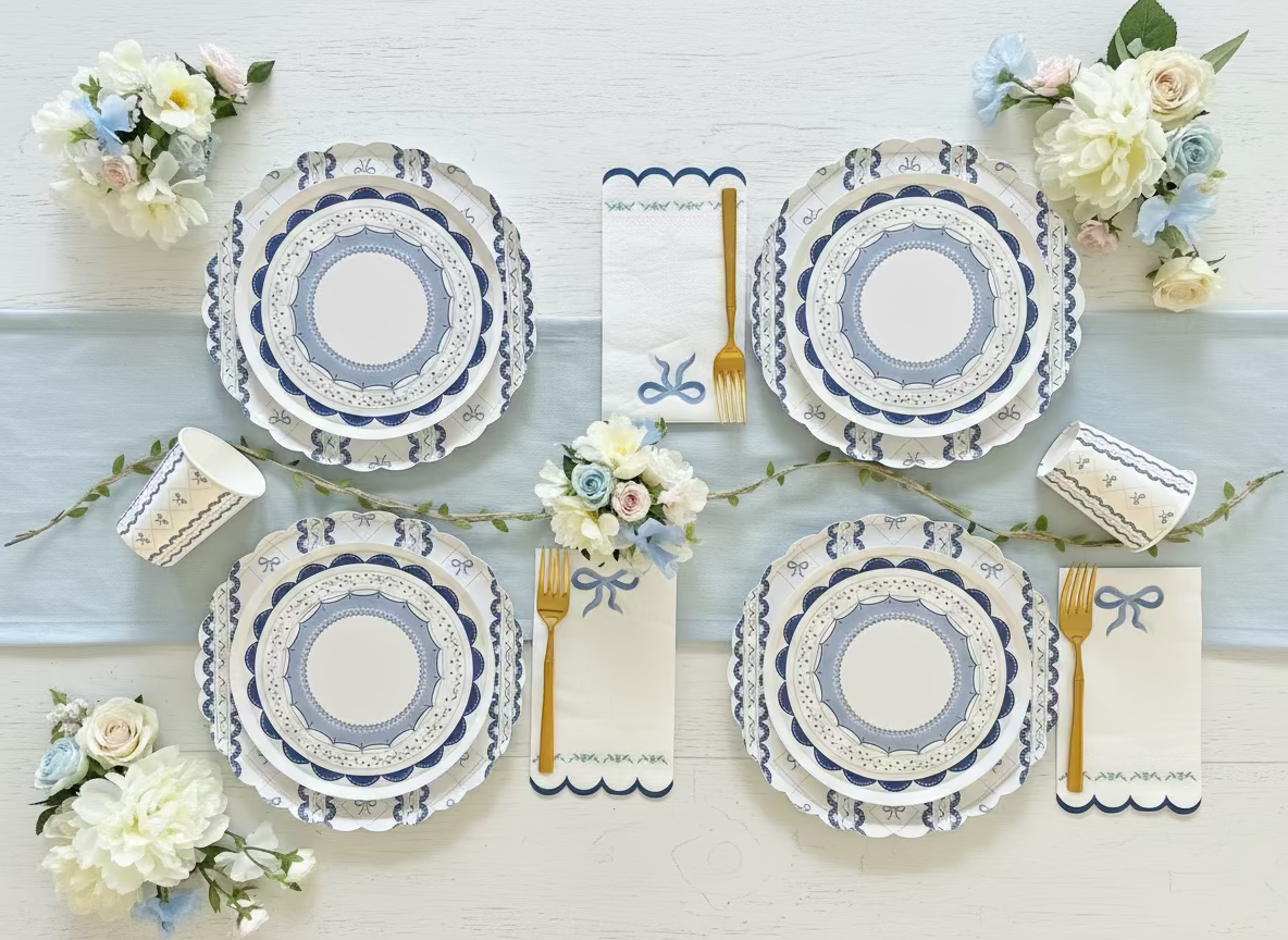 Blue Coquette Large Plates 10" (8 pack)