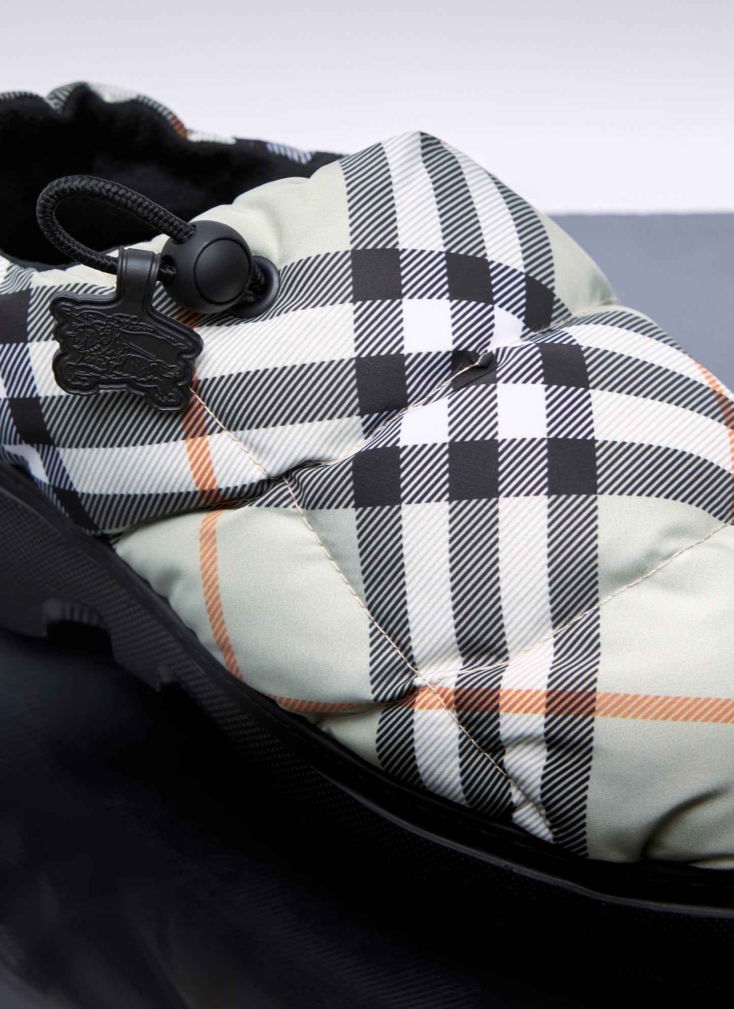 Burberry Women Check Nylon-Blend Pillow Mule