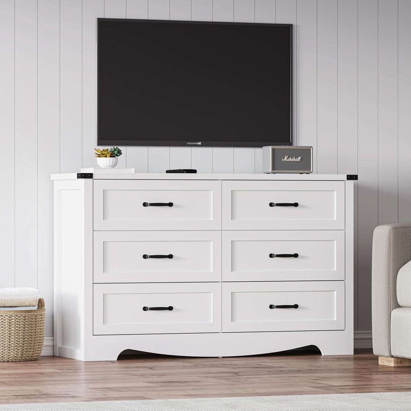 Six Drawer Dresser FortySevenInch Television Console