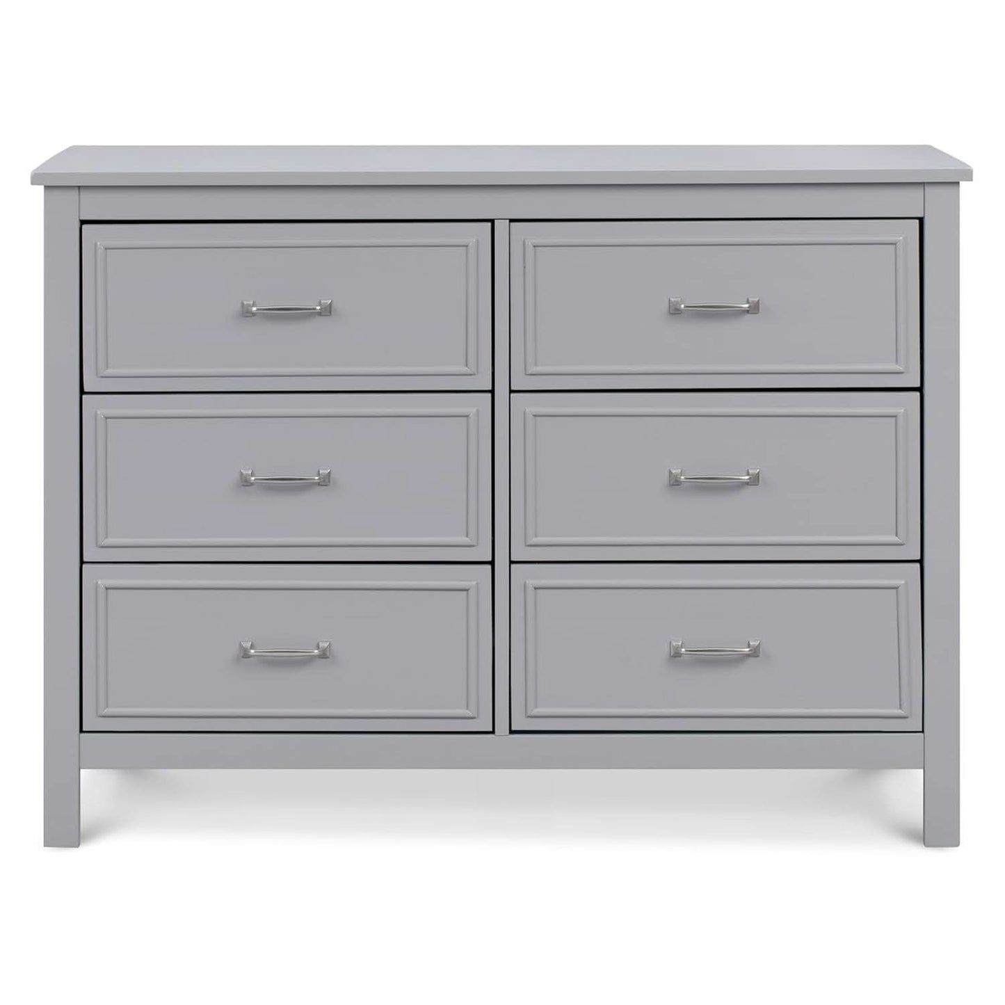 Charlie 6 Drawer Double Dresser Grey For Nursery And Kids Bedroom Storage