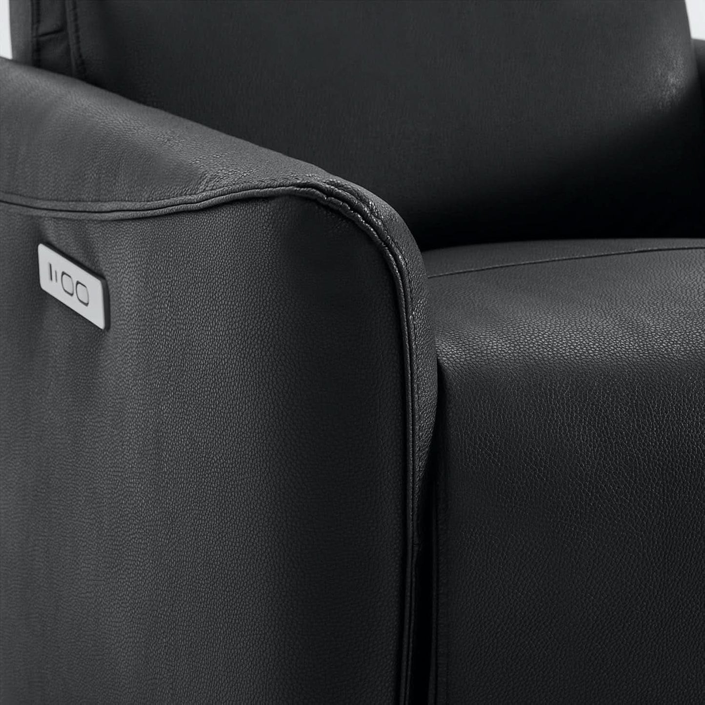 Power Recliner Chair USB Charging Lumbar Support Black