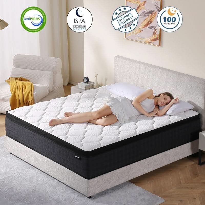 Full-Size 10-Inch Hybrid Memory Foam Mattress Pressure-Relief