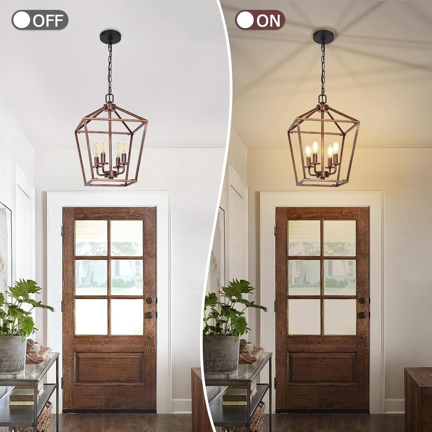 Antique Bronze 4-Light Chandelier Pendant Light Dining