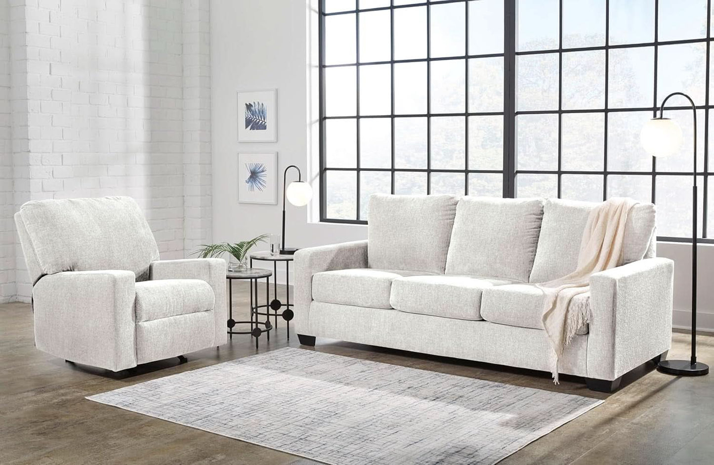 White Queen Upholstered Sleeper Sofa With Gel Memory Foam