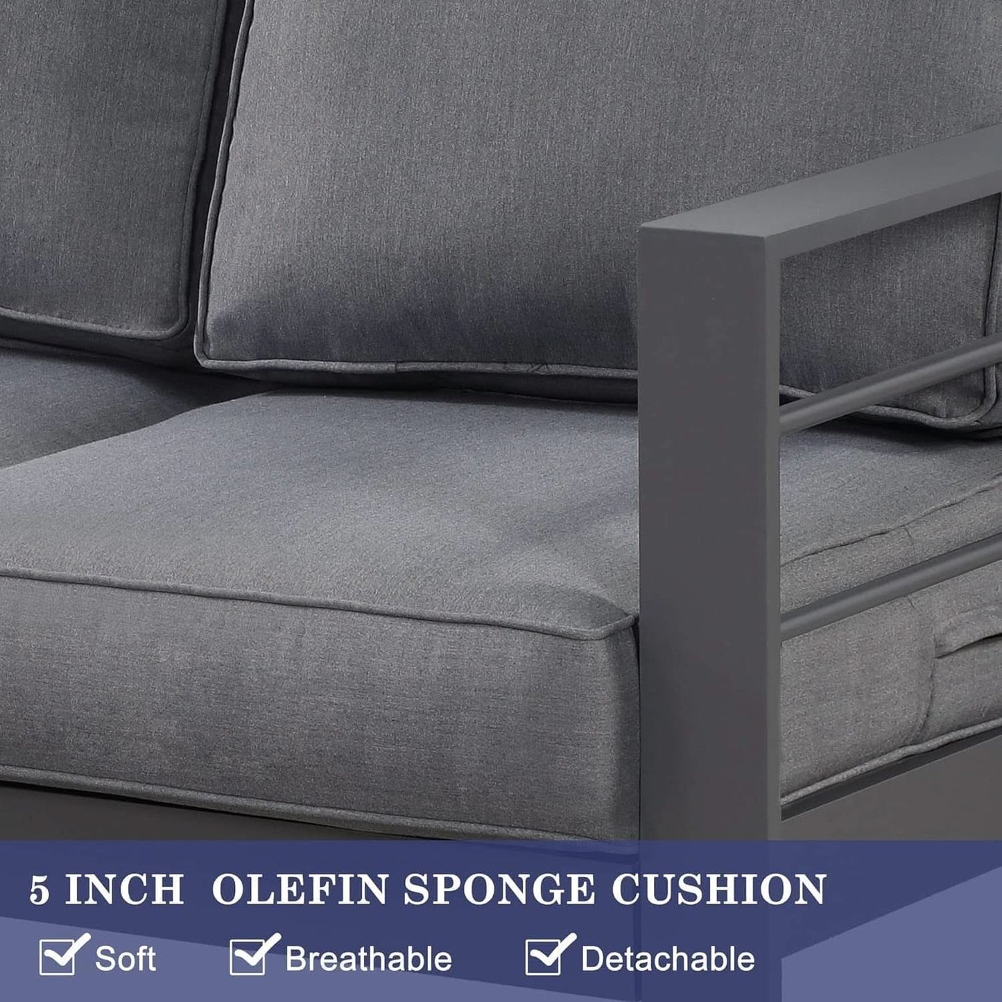 Modern Aluminum Outdoor Patio Furniture Set with Cushions
