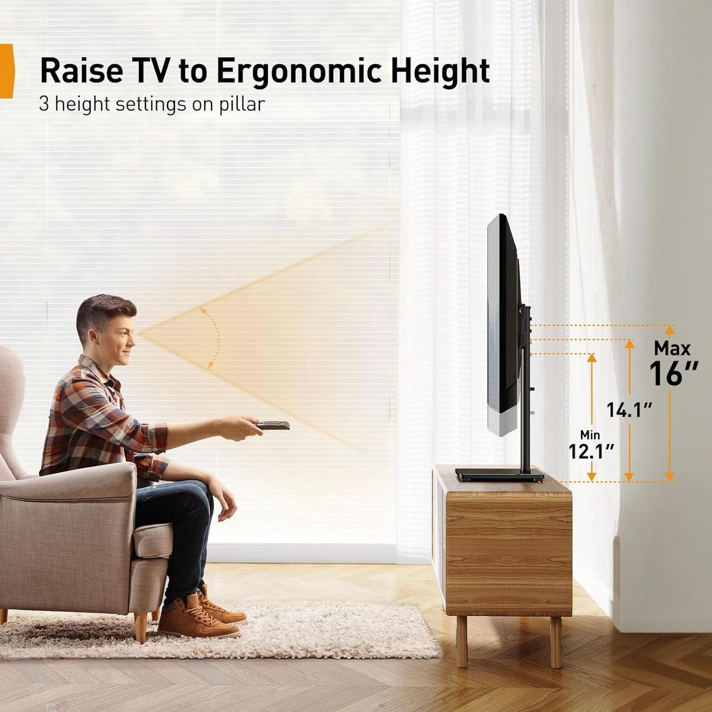 Tabletop TV Stand 23 to 60 Inches Height Adjustable