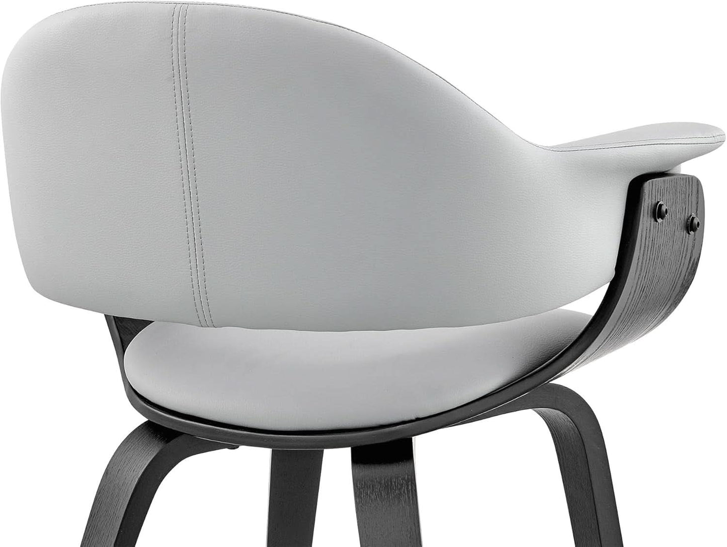 Adalyn Faux Leather Dining Room Accent Chair Gray Black Wood Base