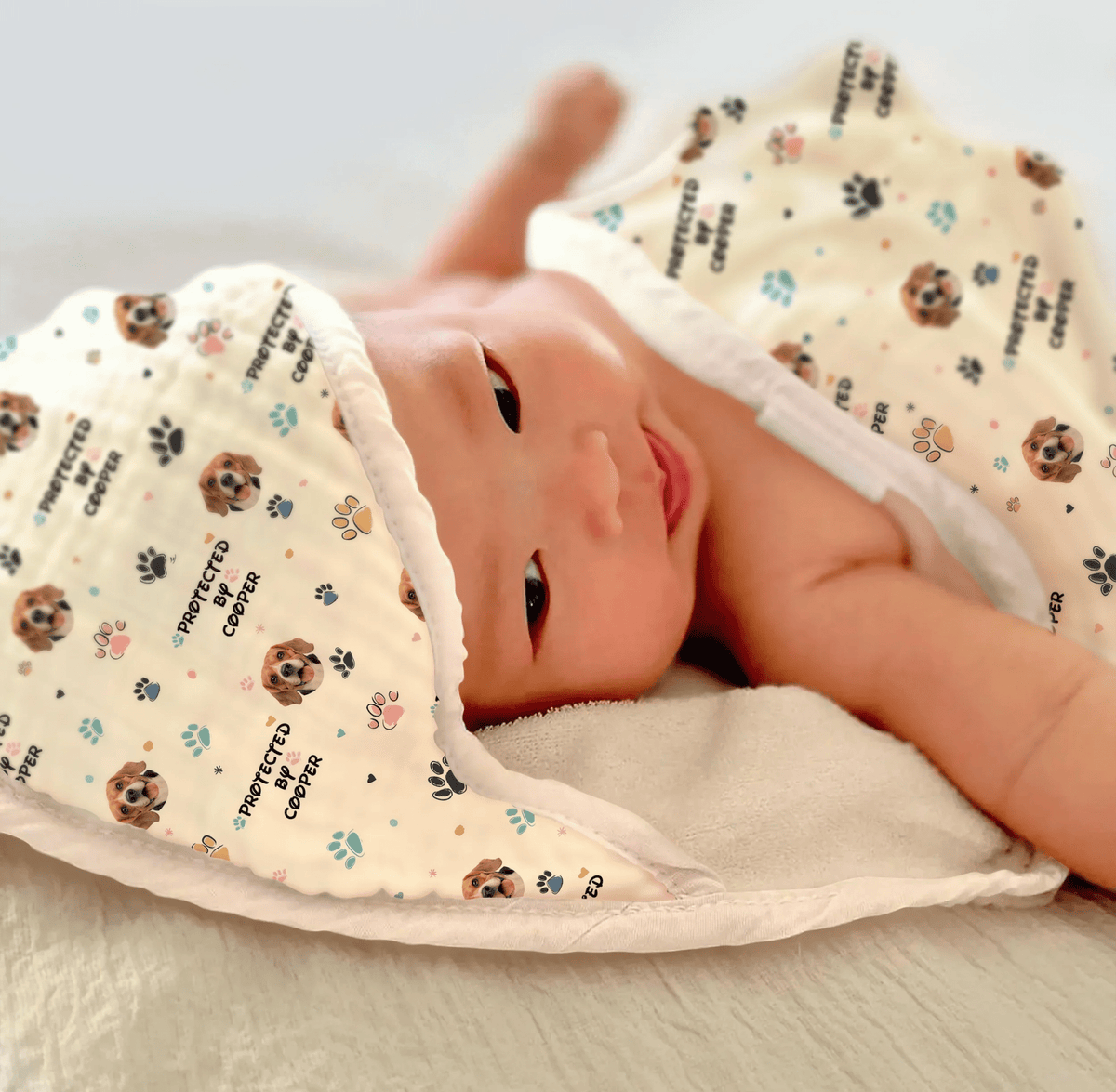 Custom Dog Pattern Hooded Towel Set