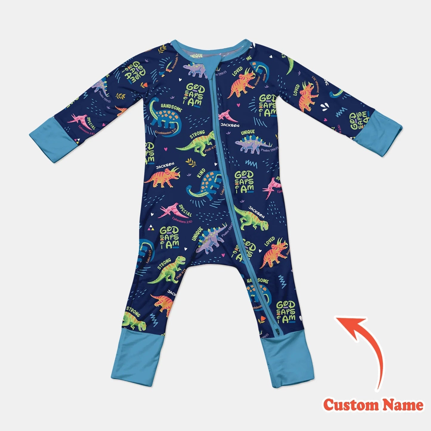 Custom Name God says I am Dinosaur Convertible Zippy