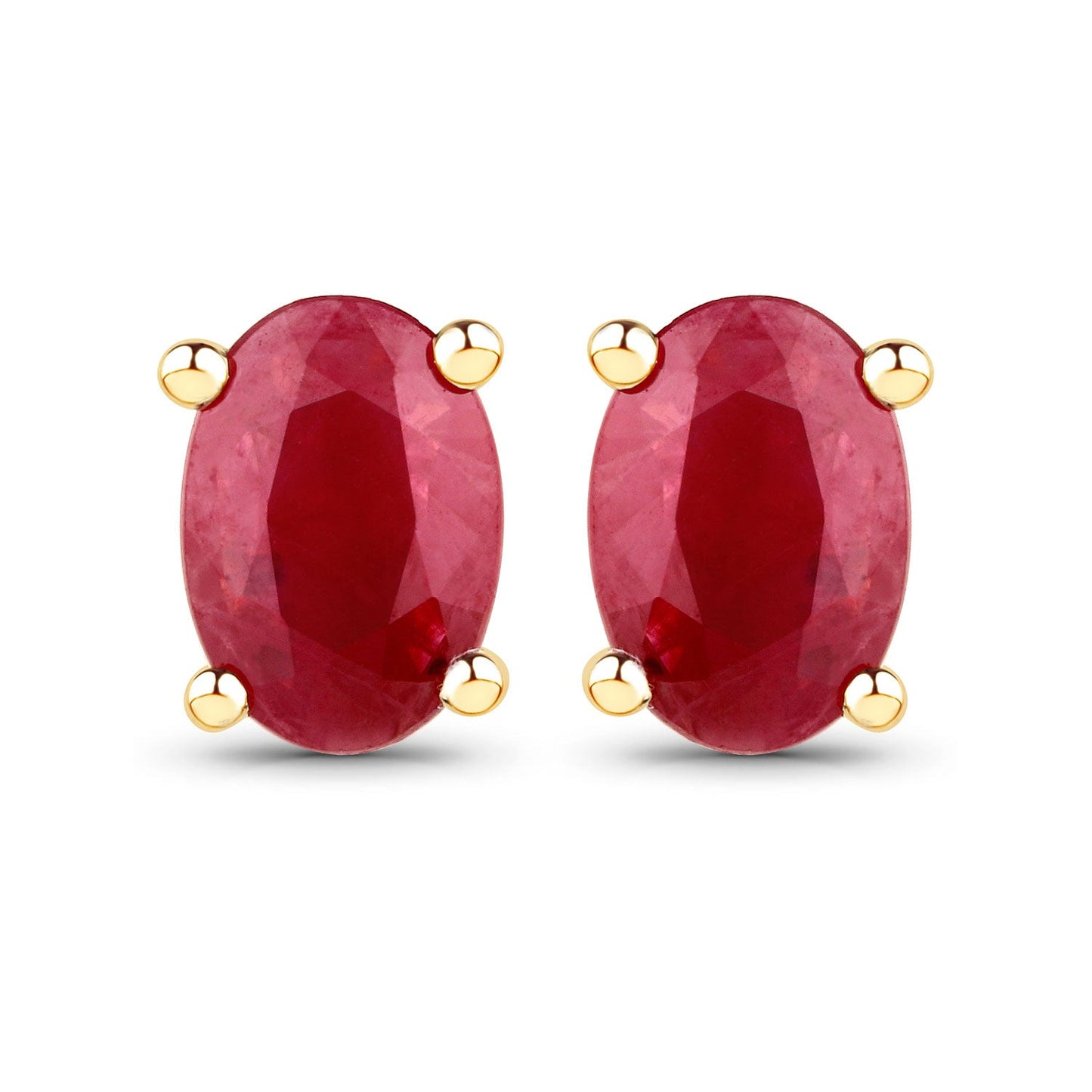 1.04 Carat Genuine Ruby 14K Yellow Gold Earrings