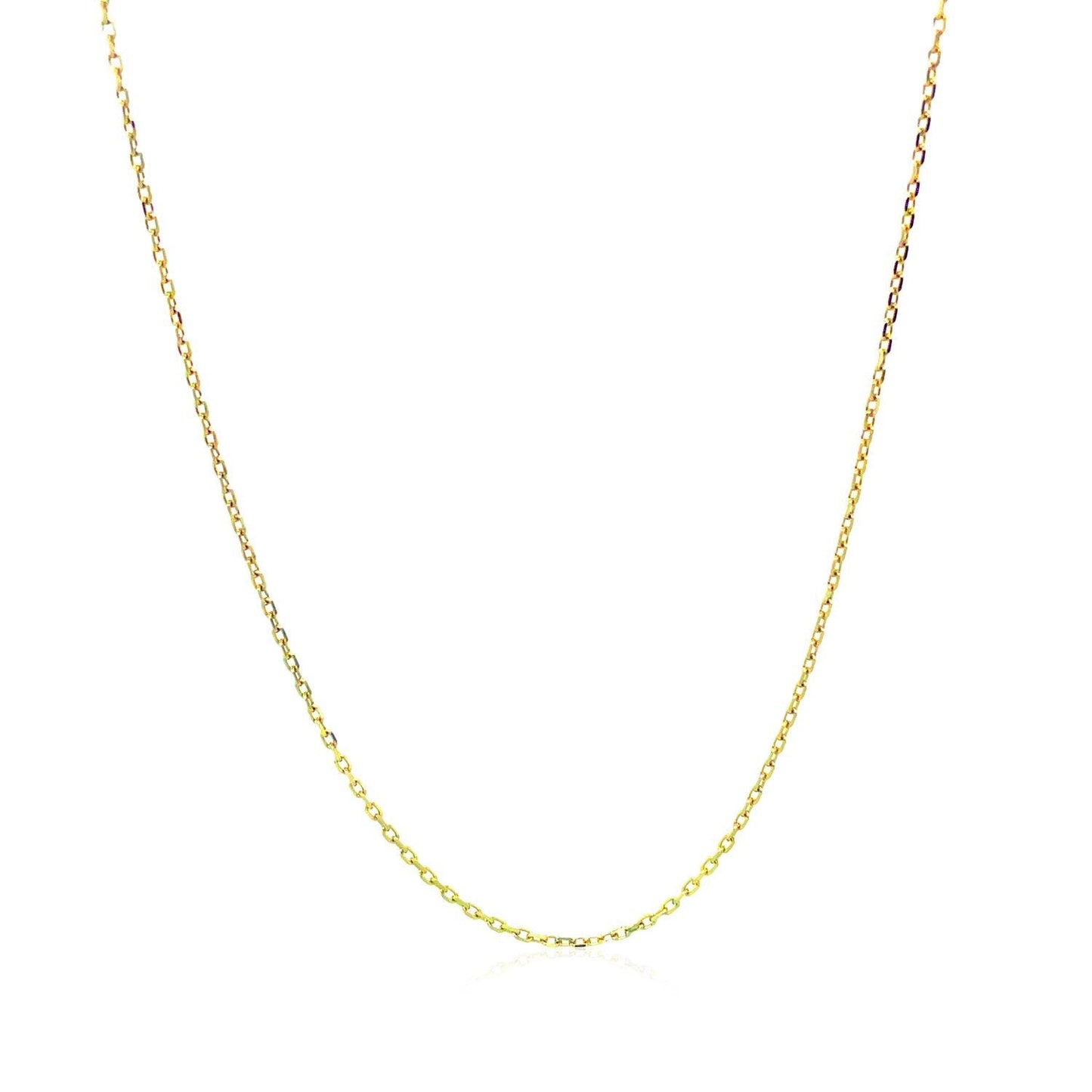 10k Yellow Gold Diamond Cut Cable Link Chain (0.87 mm)