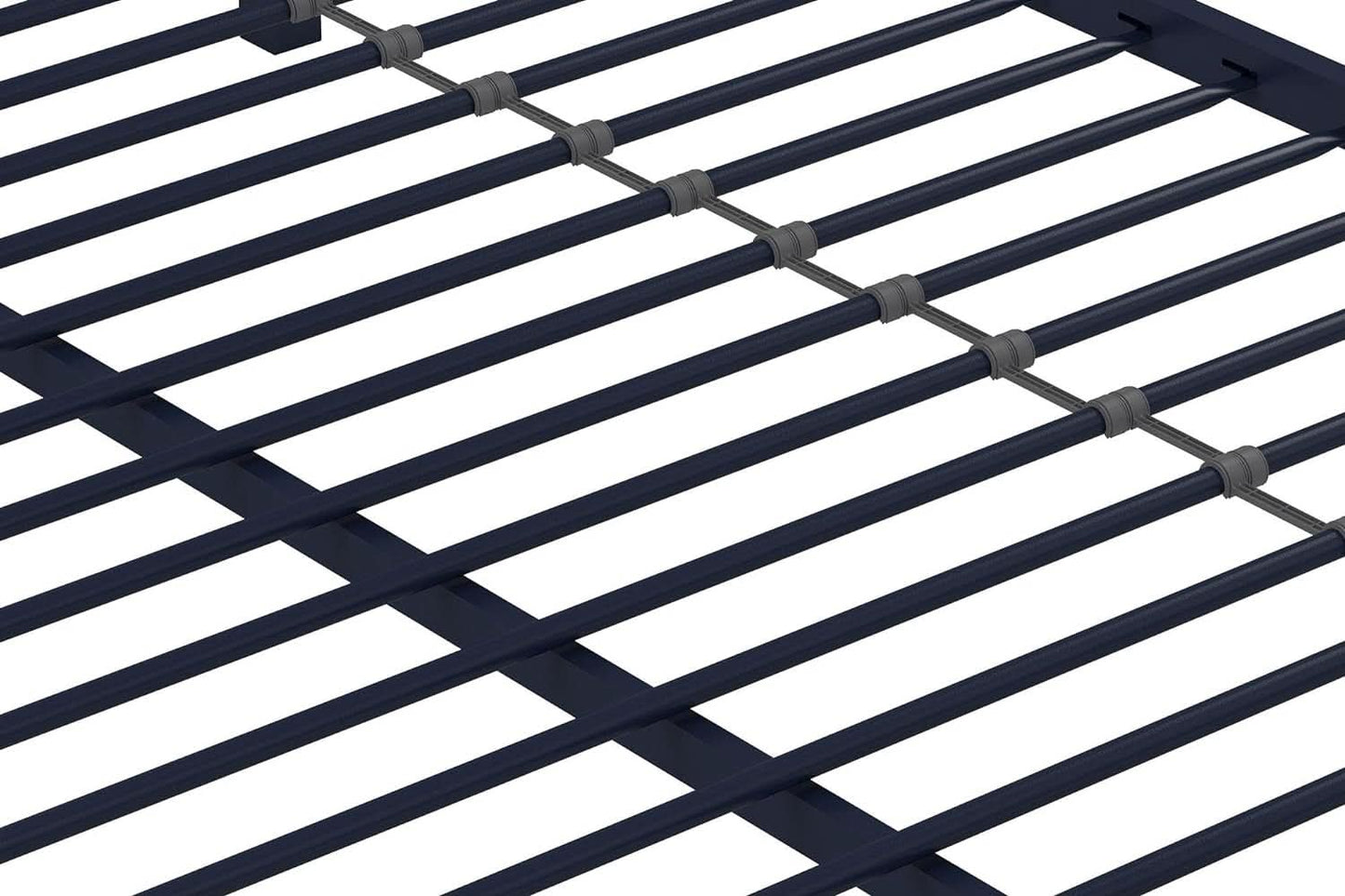 Maxwell Twin-Over-Full Metal Bunk Bed Navy Blue With Ladder