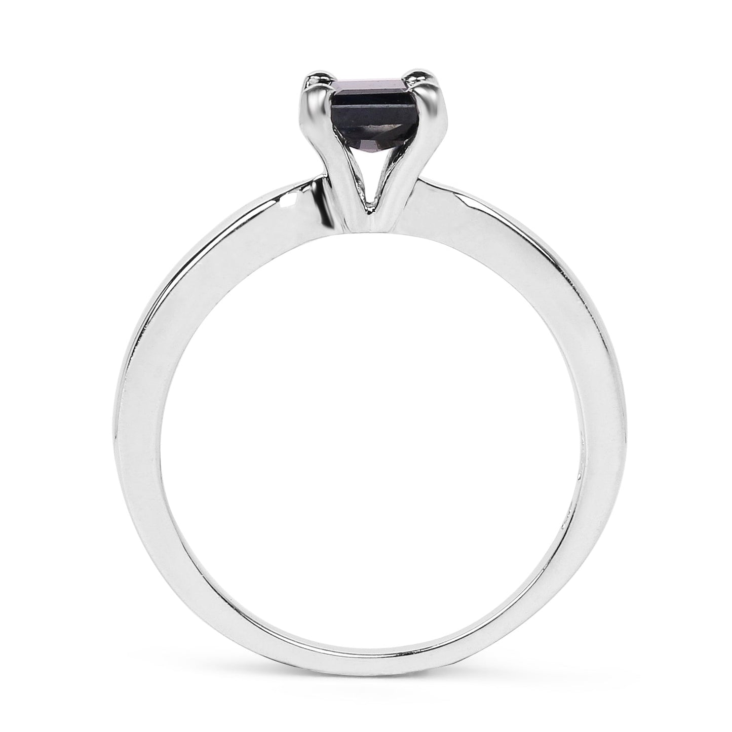 0.63 Carat Genuine Black Sapphire .925 Sterling Silver Ring