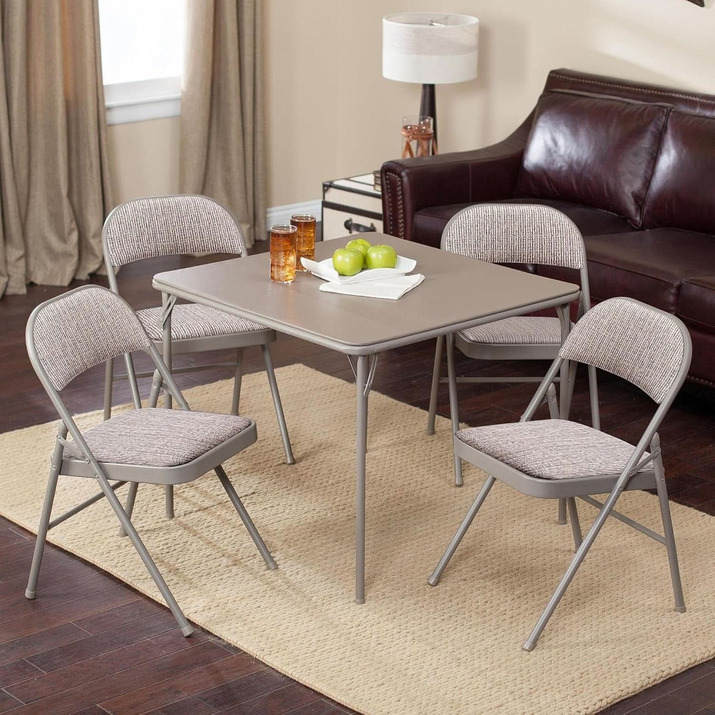 Padded Folding Chairs 4 Pack Fabric Chicory Lace Set