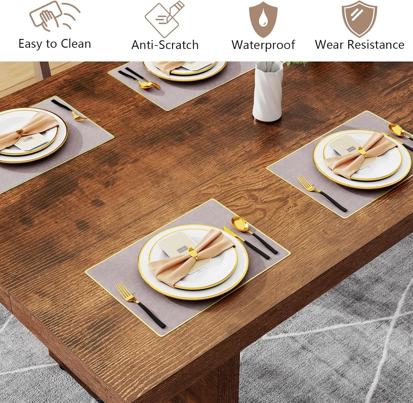 Rustic Farmhouse Dining Table 70 Inch Seats Six To Eight