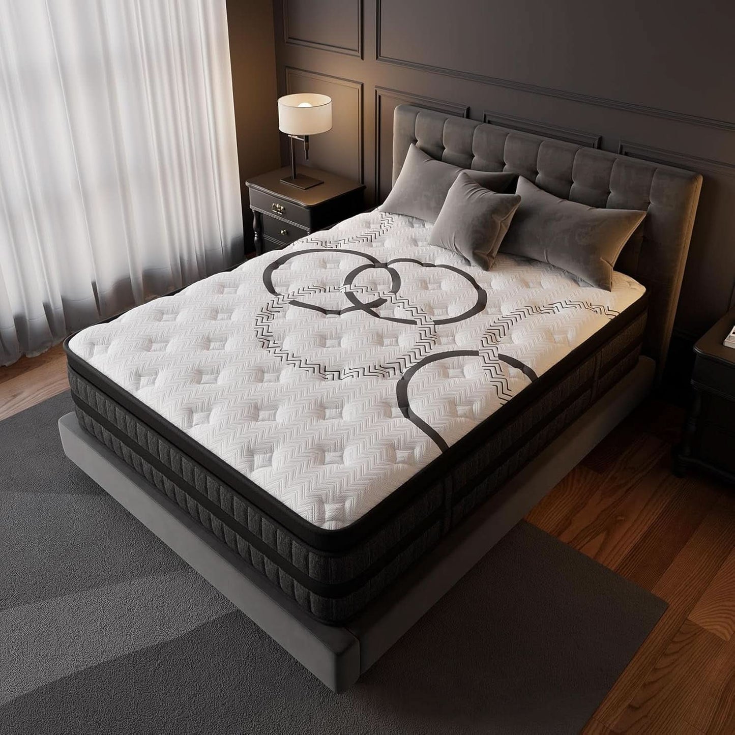 Queen 14Inch Hybrid Memory Foam Mattress UltraComfort