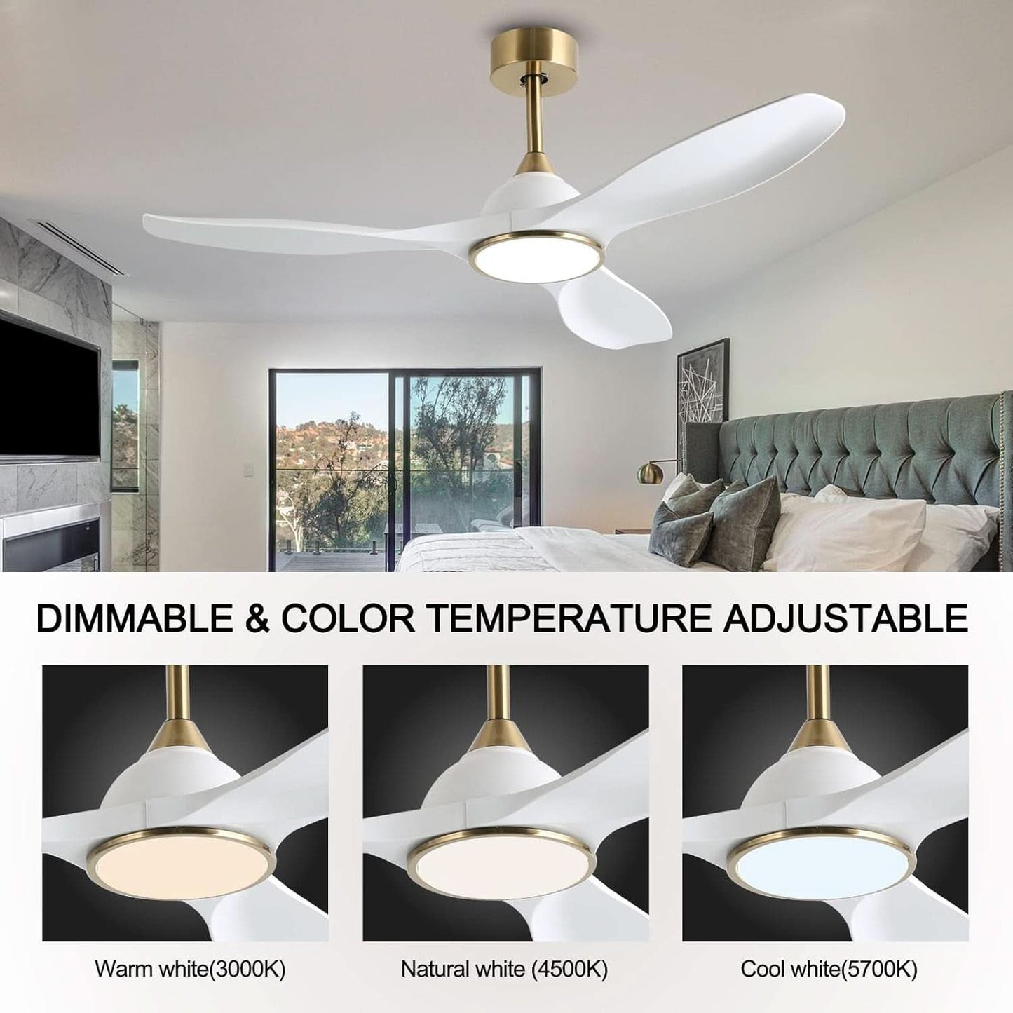 52 Inch Ceiling Fan With DC Motor And Remote Control