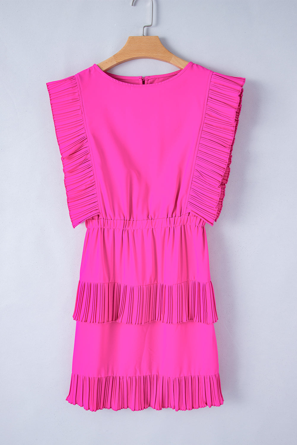 Zoe Pleated Layered Flutter Mini Dress