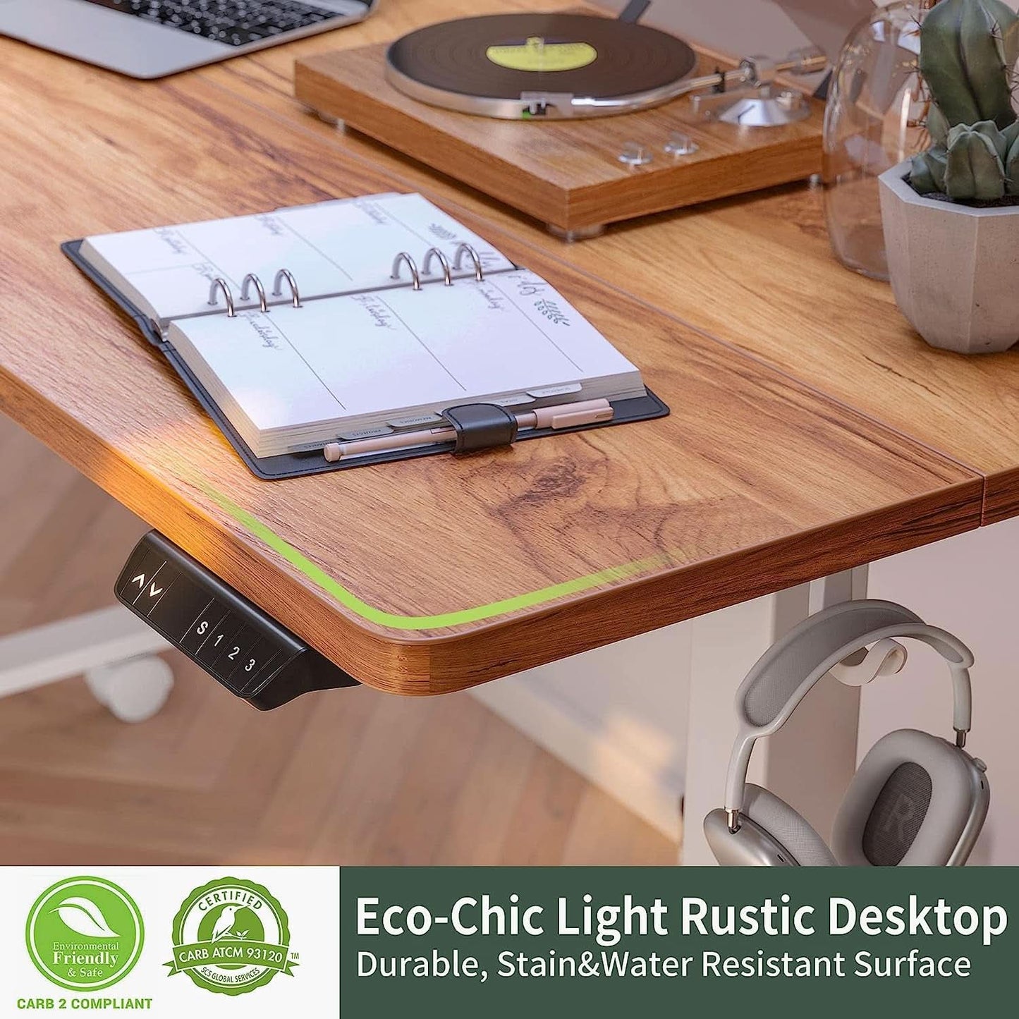 Electric Height Adjustable Office Desk 48x24 Inches Anti Collision