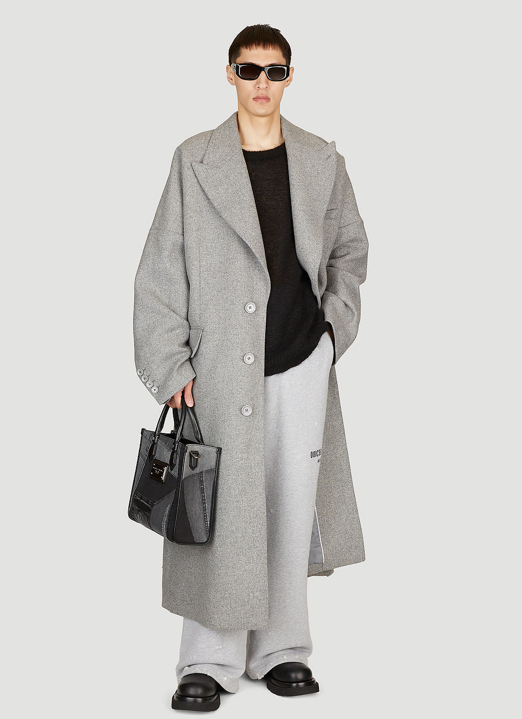 Dolce & Gabbana Men Double-Breasted Wool Coat
