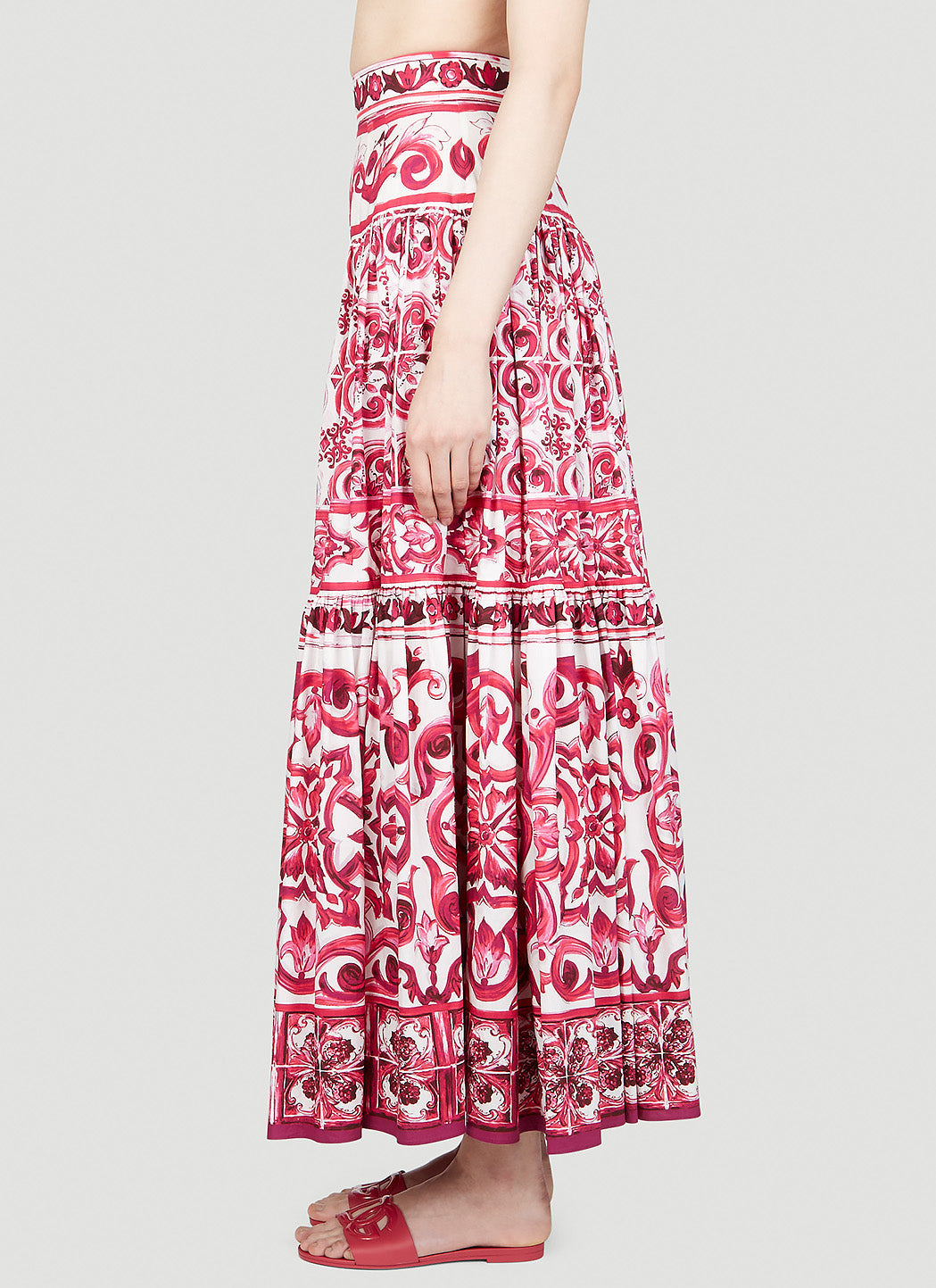 Dolce & Gabbana Women Majolica Print Maxi Skirt