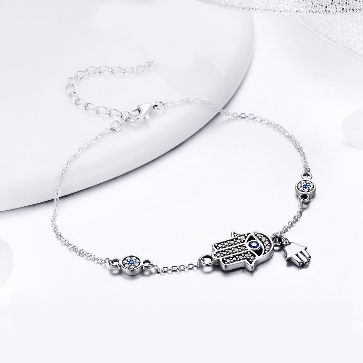 925 Sterling Silver Bracelet 21cm Long with 1.0*1.7cm Charms for Women