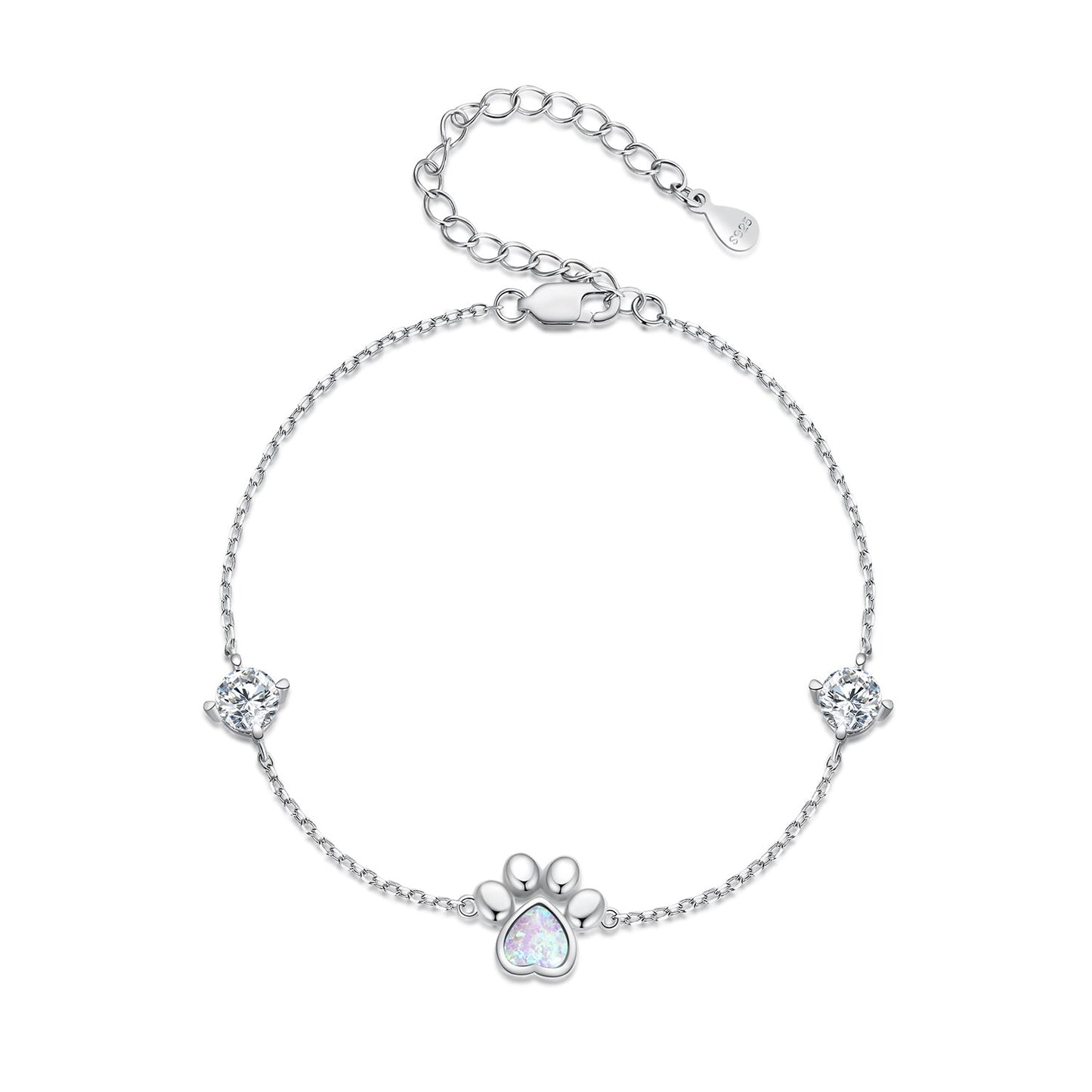 925 Sterling Silver Translucent Opal Bracelets for Women