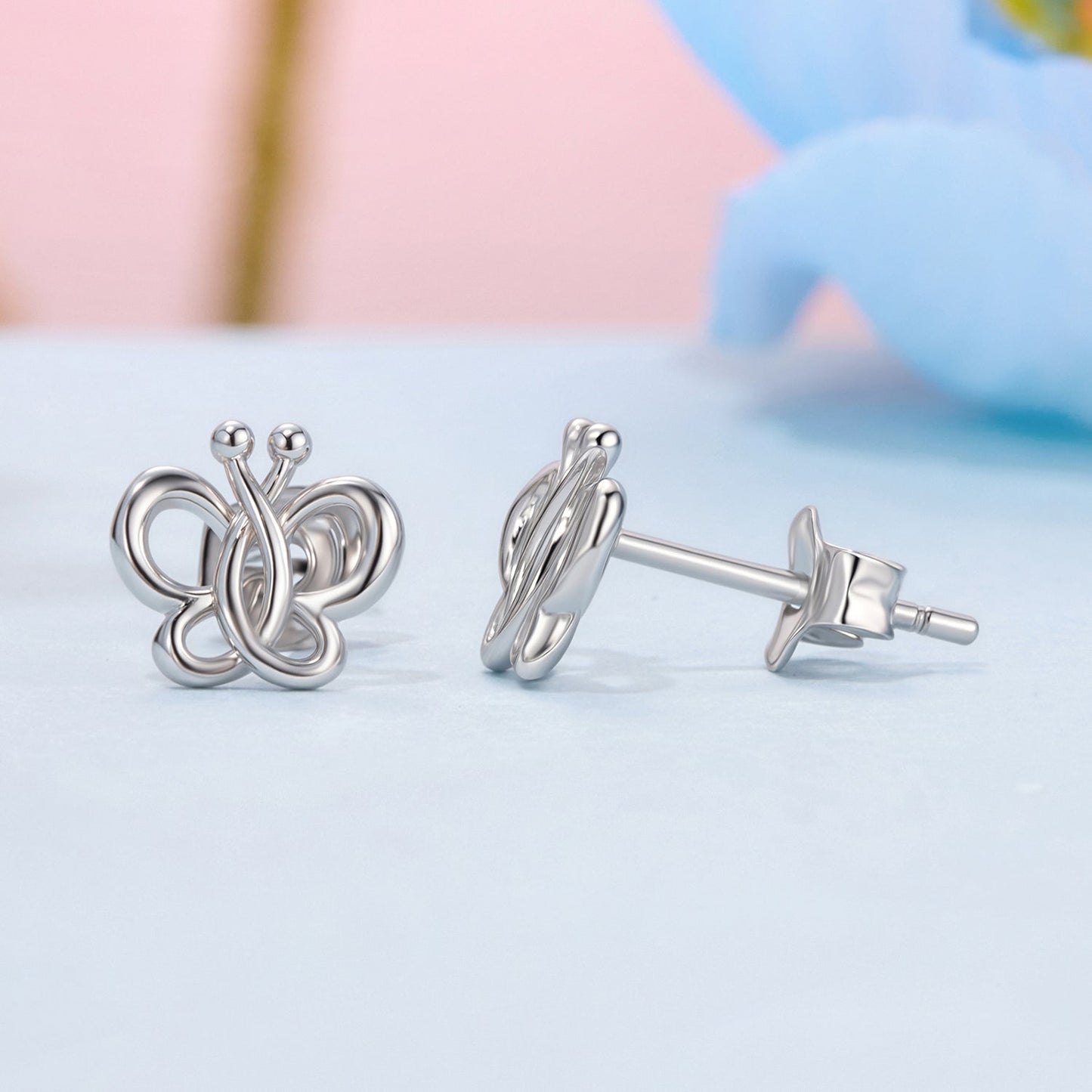 925 Sterling Silver Plated White Gold Earrings