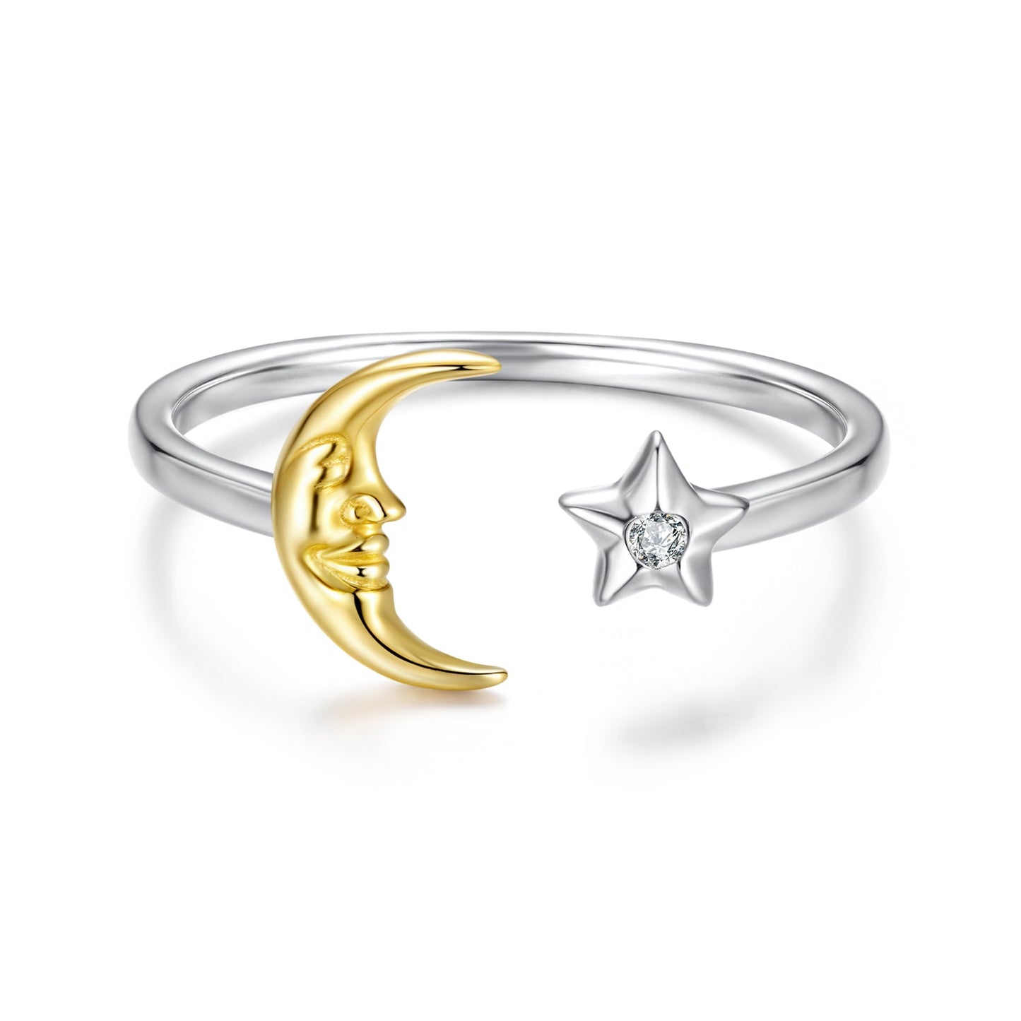 925 Sterling Silver & Gold Plated Pavé Set CZ Ring for Women