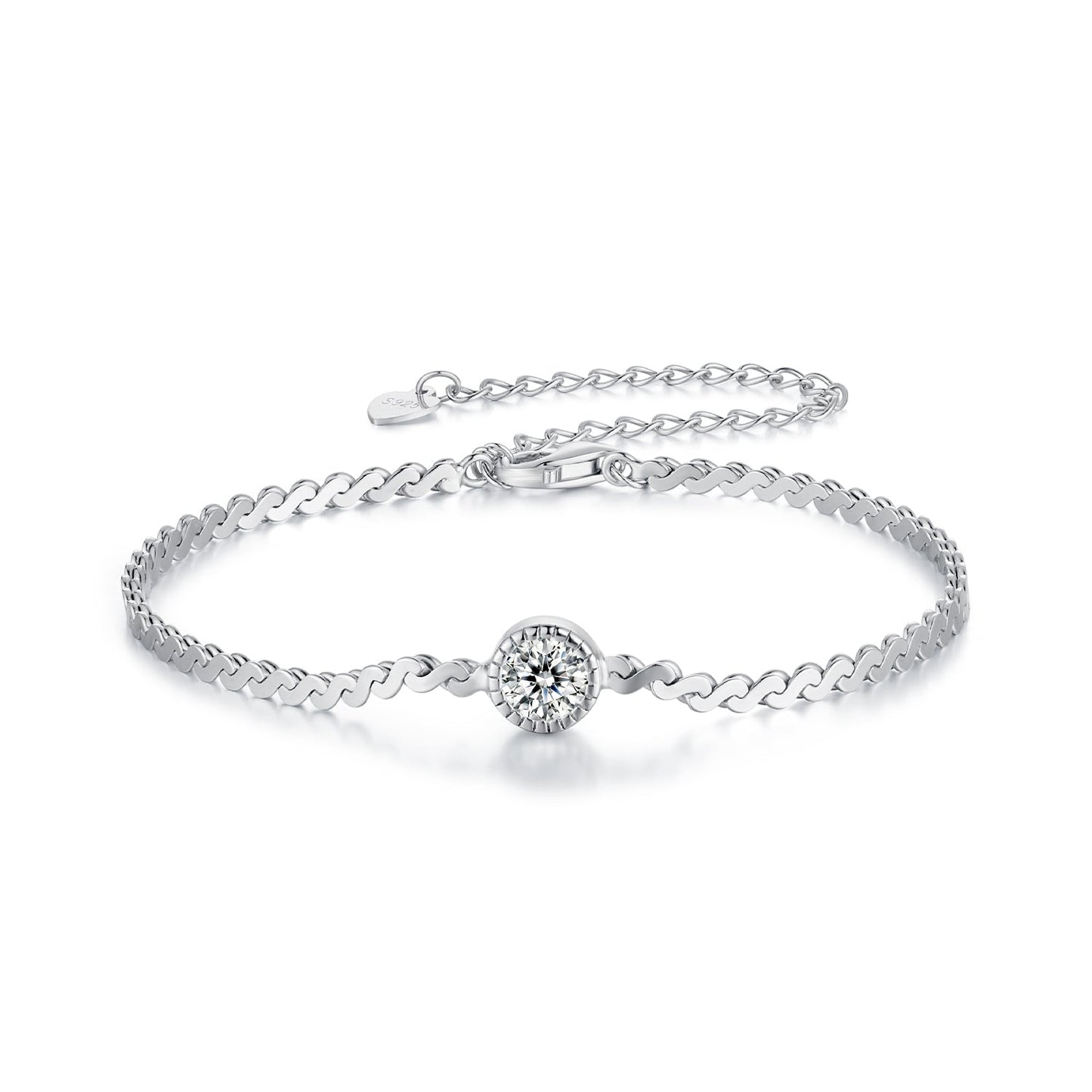 S925 Sterling Silver 5.0mm Moissanite Bracelet for Women