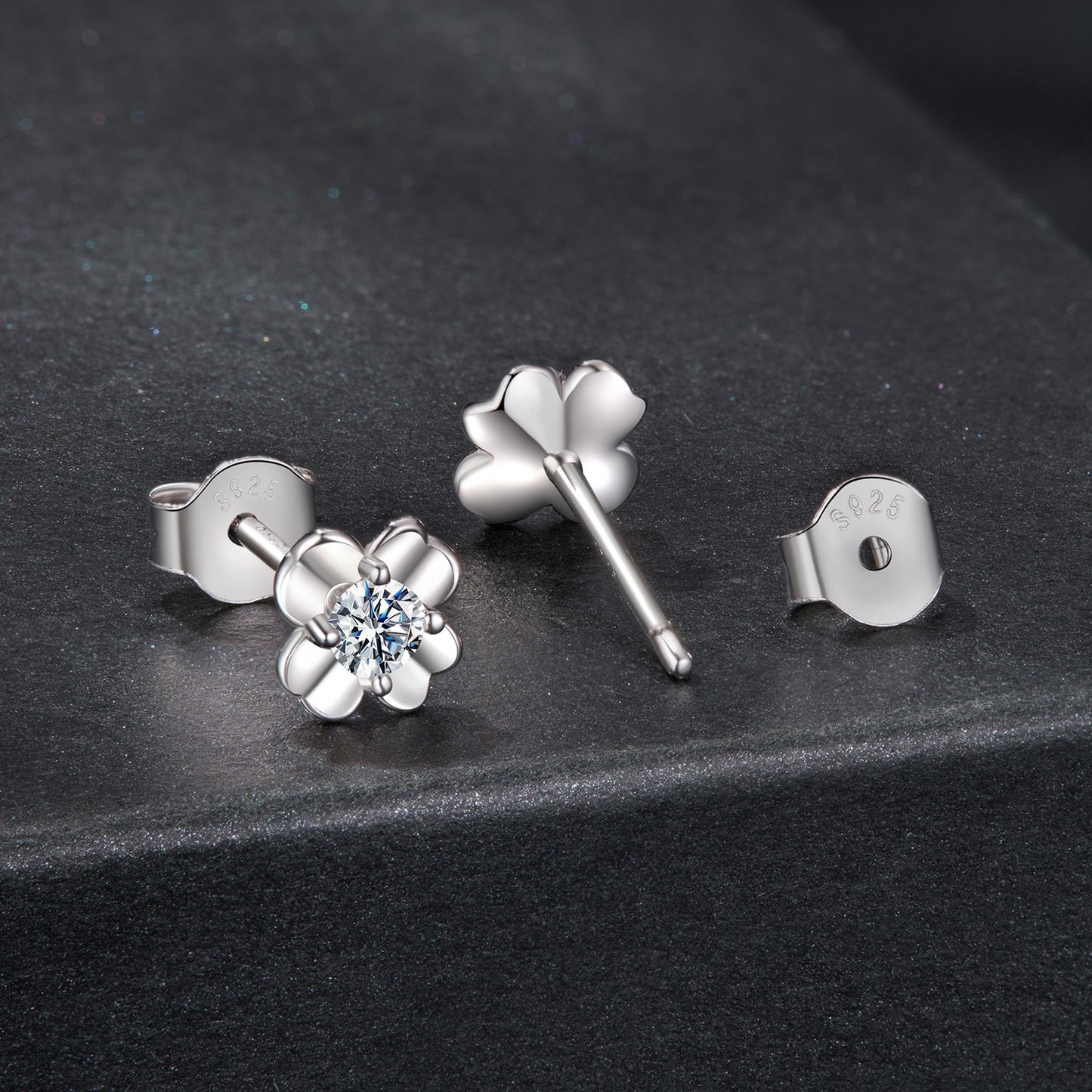 925 Sterling Silver Moissanite Earrings 0.6cm for Women