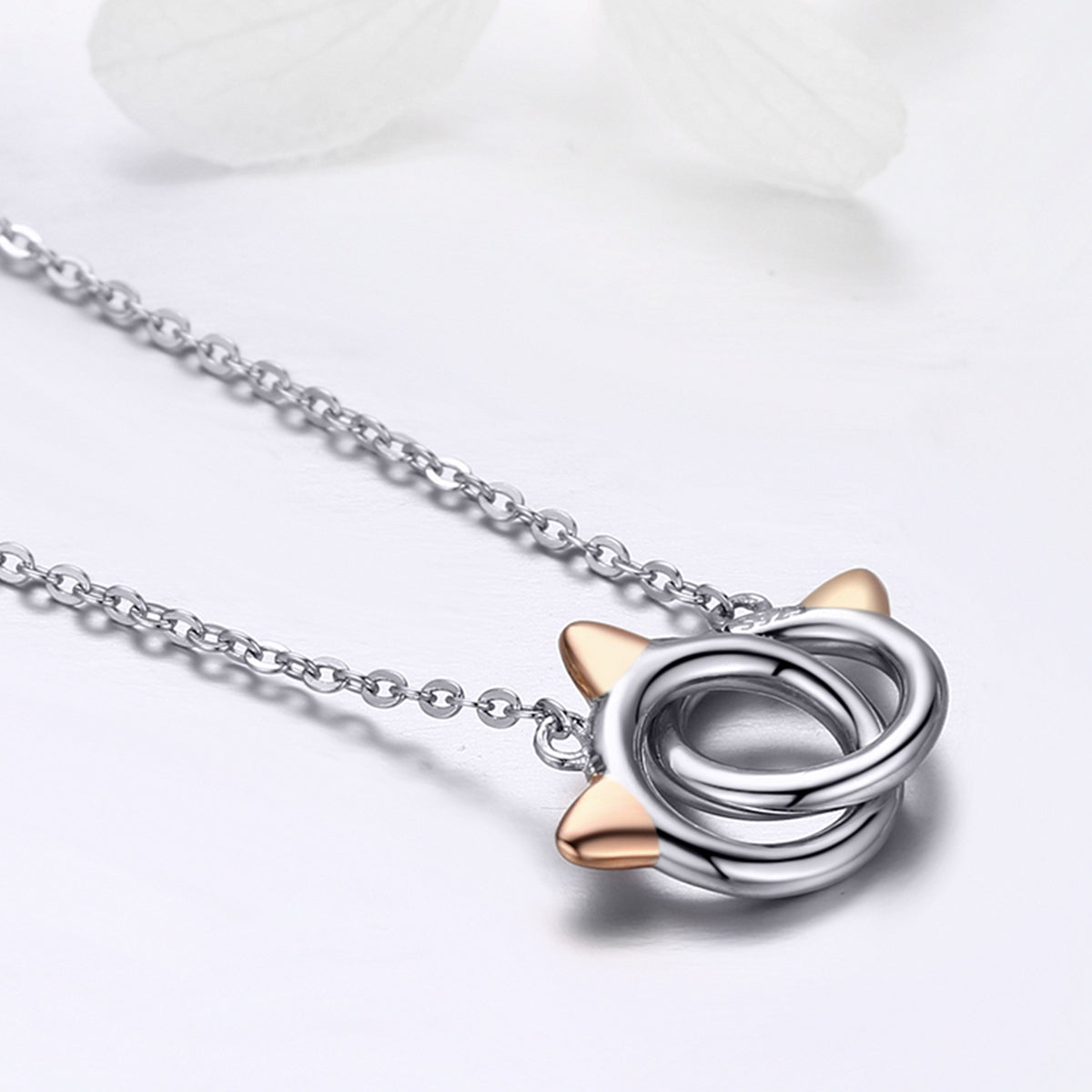 925 Sterling Silver Necklace, Length 38-45cm, Pendant 1.2*1cm, for Women