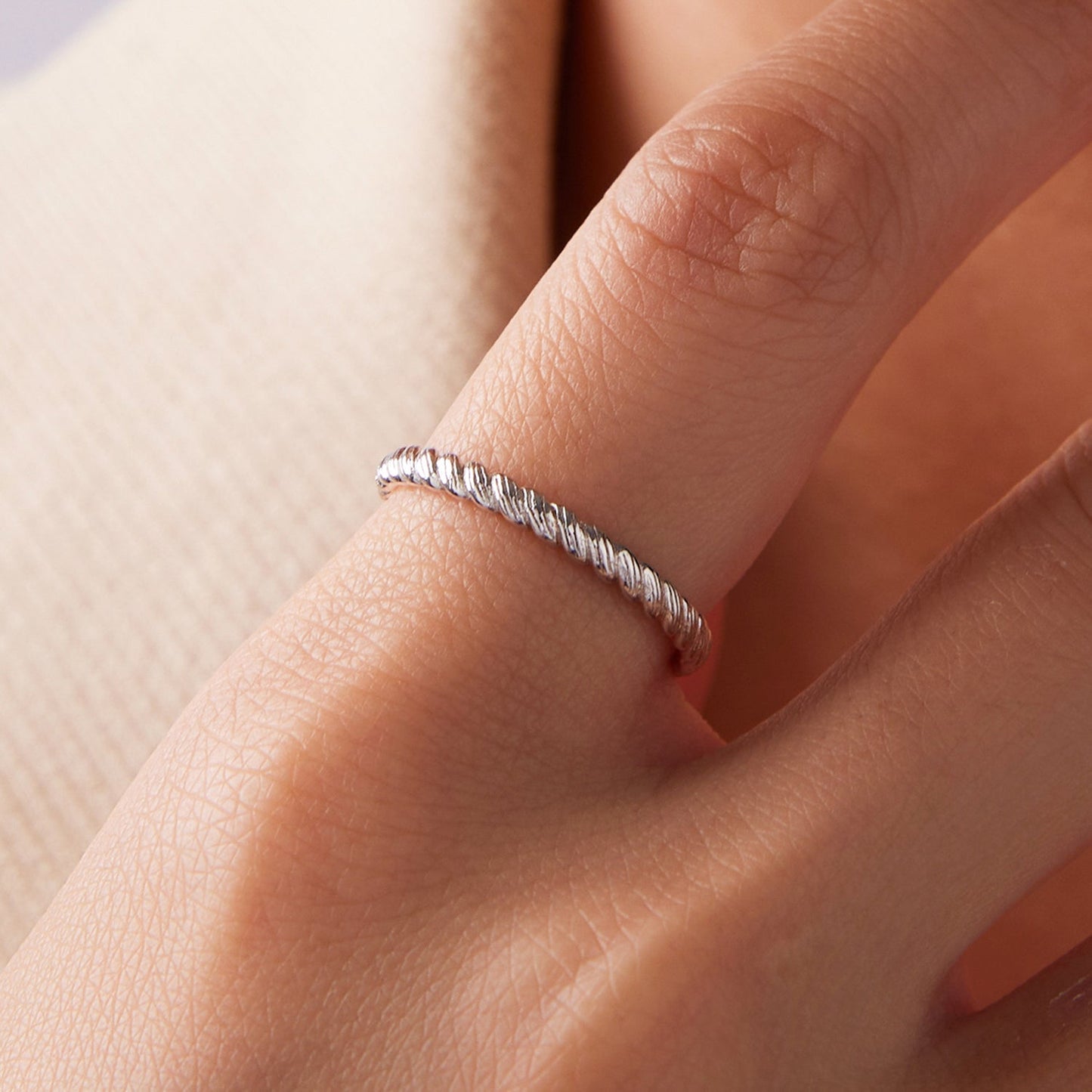 925 Sterling Silver White Gold Plated Ring for Women