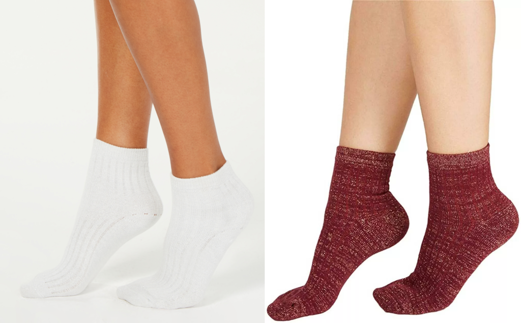 INC International Concepts 2-Pack Cozy Ribbed Shimmer Fashion Socks One Size