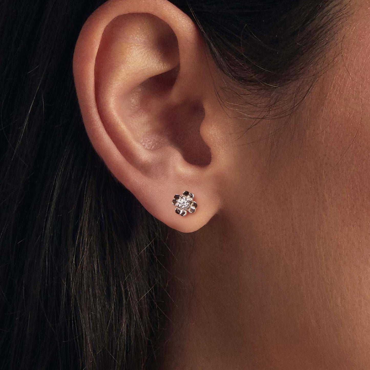 925 Sterling Silver Moissanite Earrings 0.6cm for Women