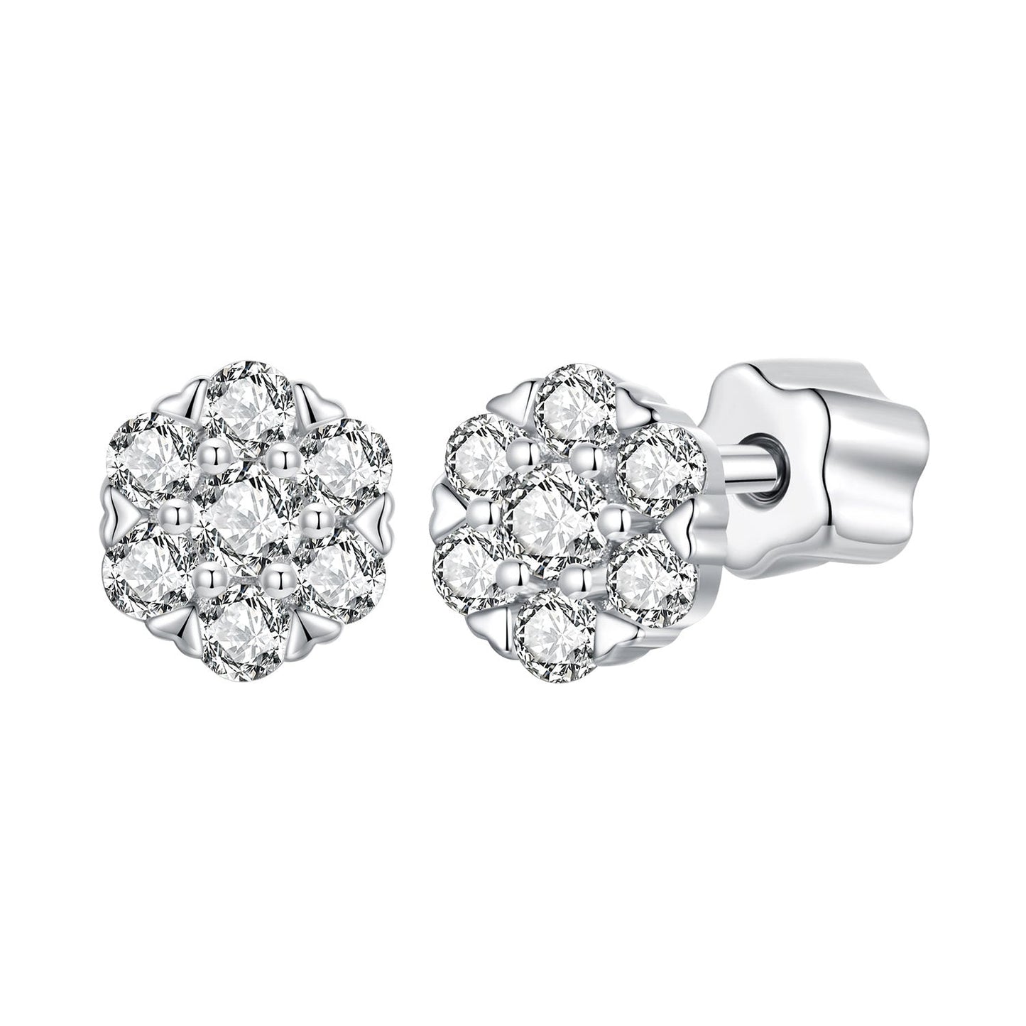 925 Sterling Silver Moissanite 0.15ct/0.027ct Earrings for Women