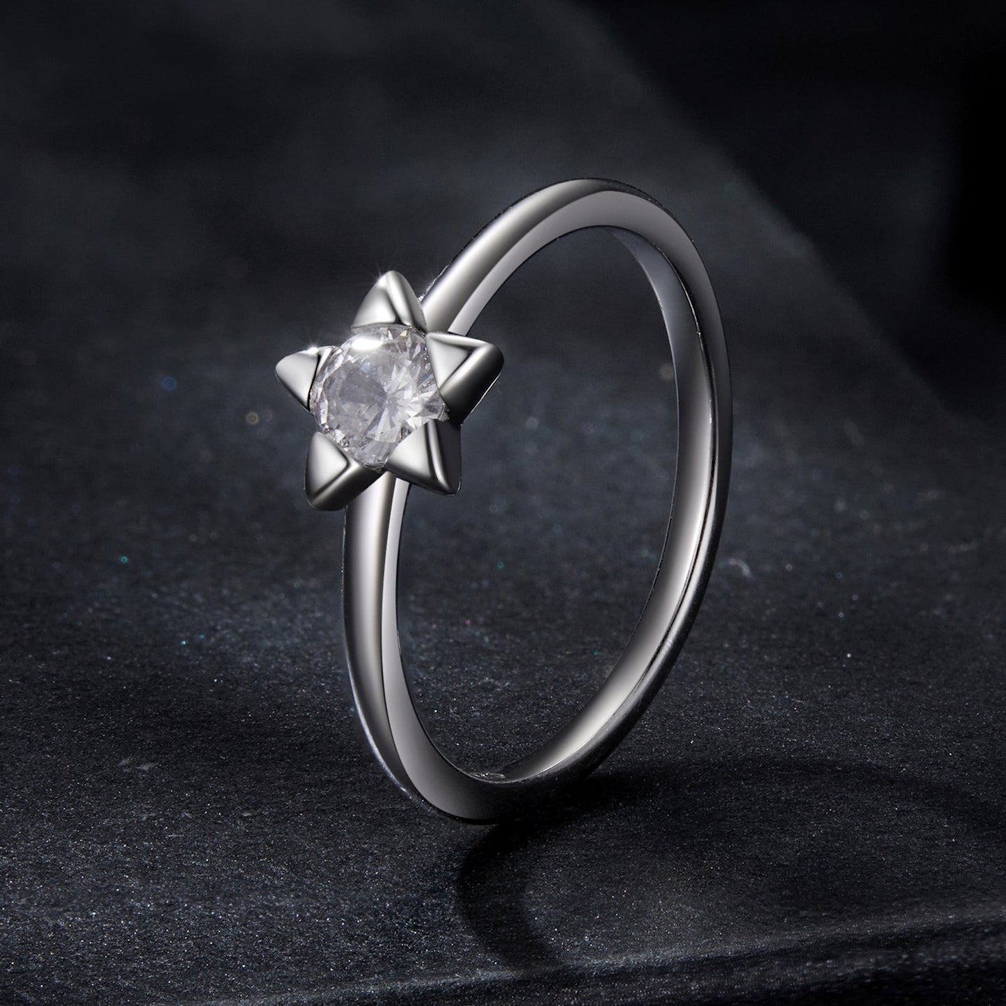 925 Sterling Silver 0.30 Carat Moissanite Ring Size 8