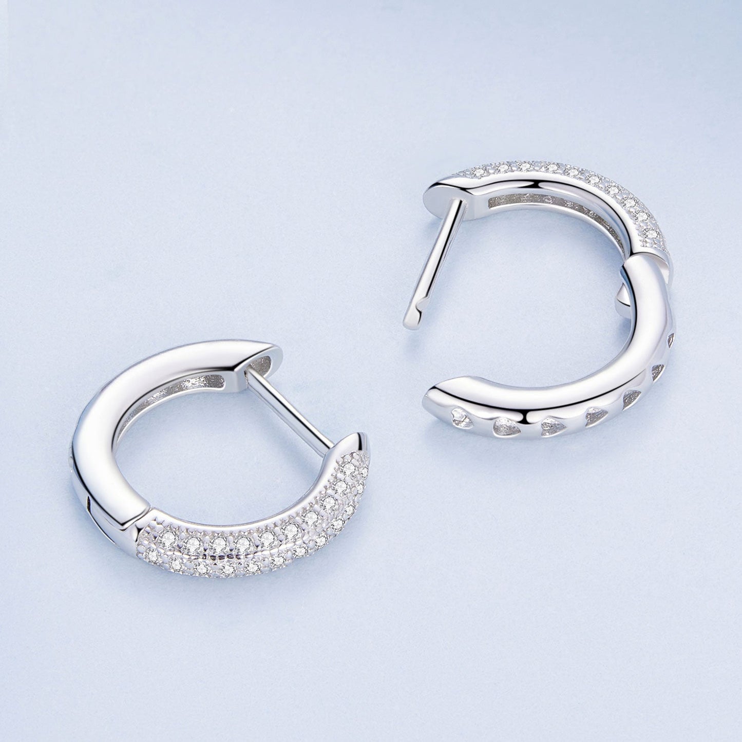 925 Sterling Silver Pavé Setting CZ Earrings for Women