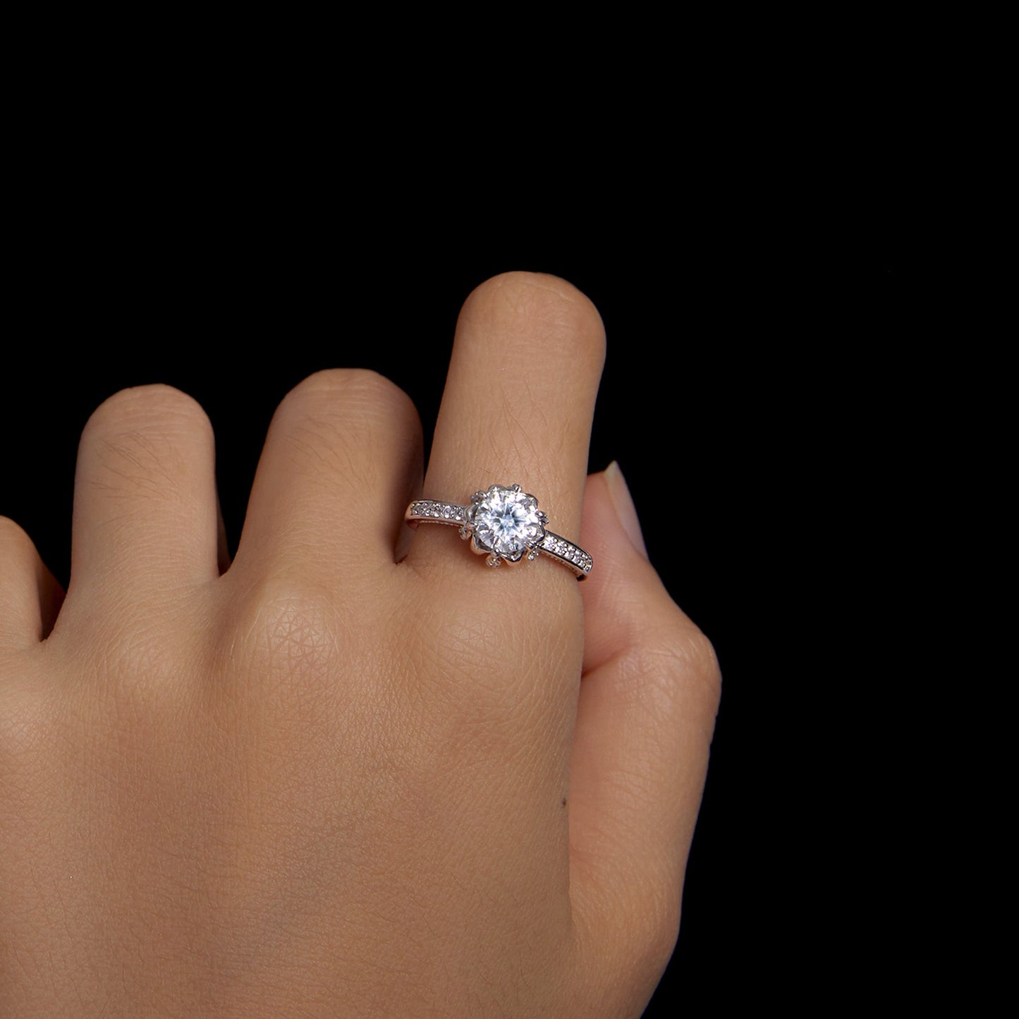 925 Sterling Silver Moissanite Ring 1ct Size 6