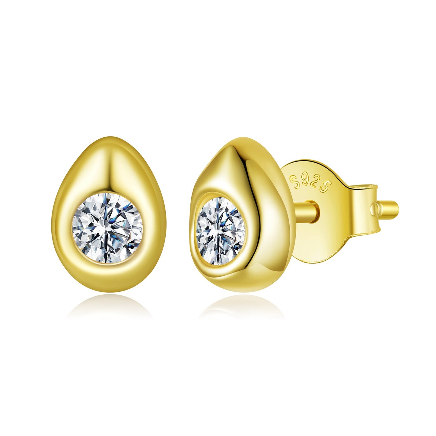 925 Sterling Silver Moissanite 0.1ct Earrings for Women