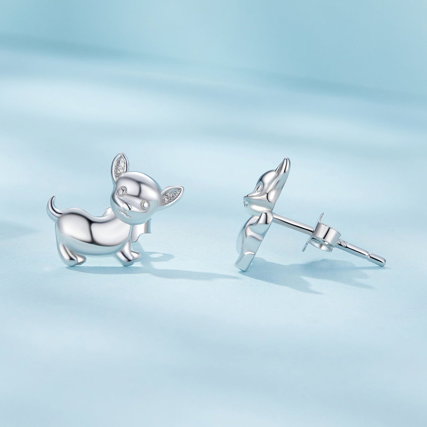 925 Sterling Silver Earrings Plated Platinum 10*12mm for Women
