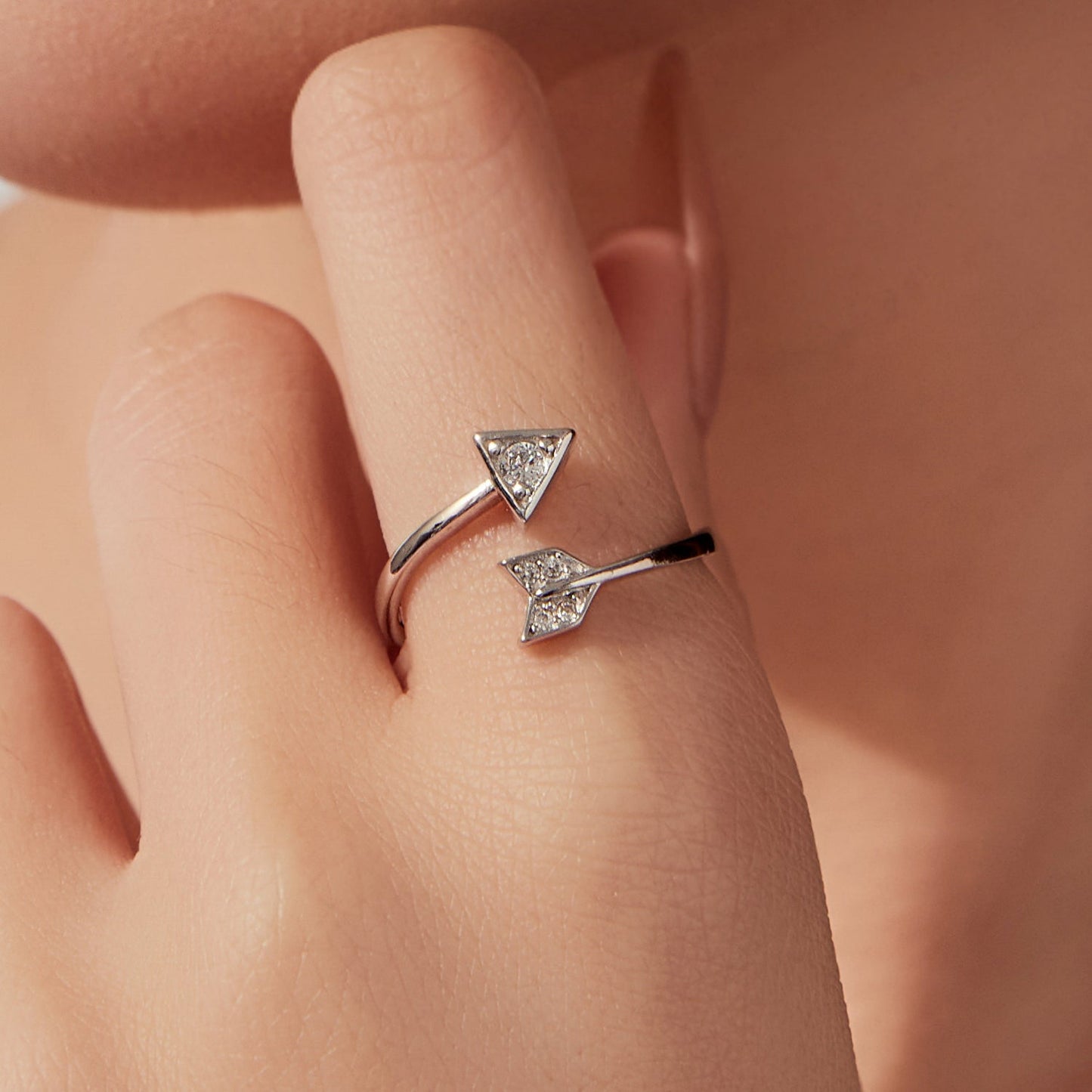 925 Sterling Silver White Gold Plated Pavé CZ Rings for Women
