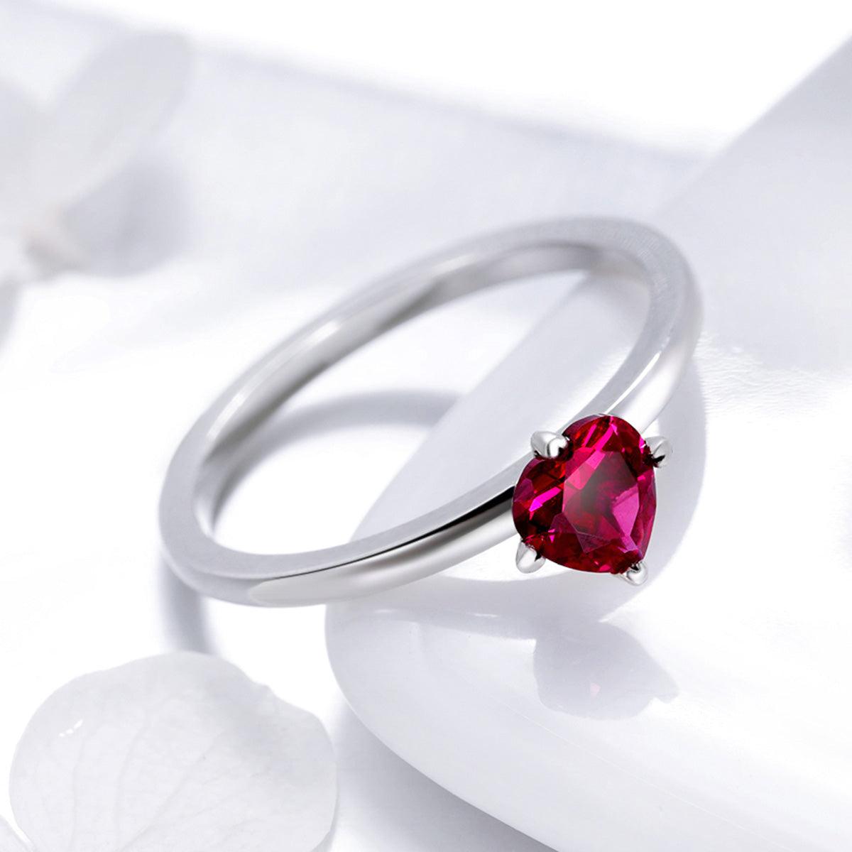 925 Sterling Silver Plated Platinum CZ Ring Size 6 for Women