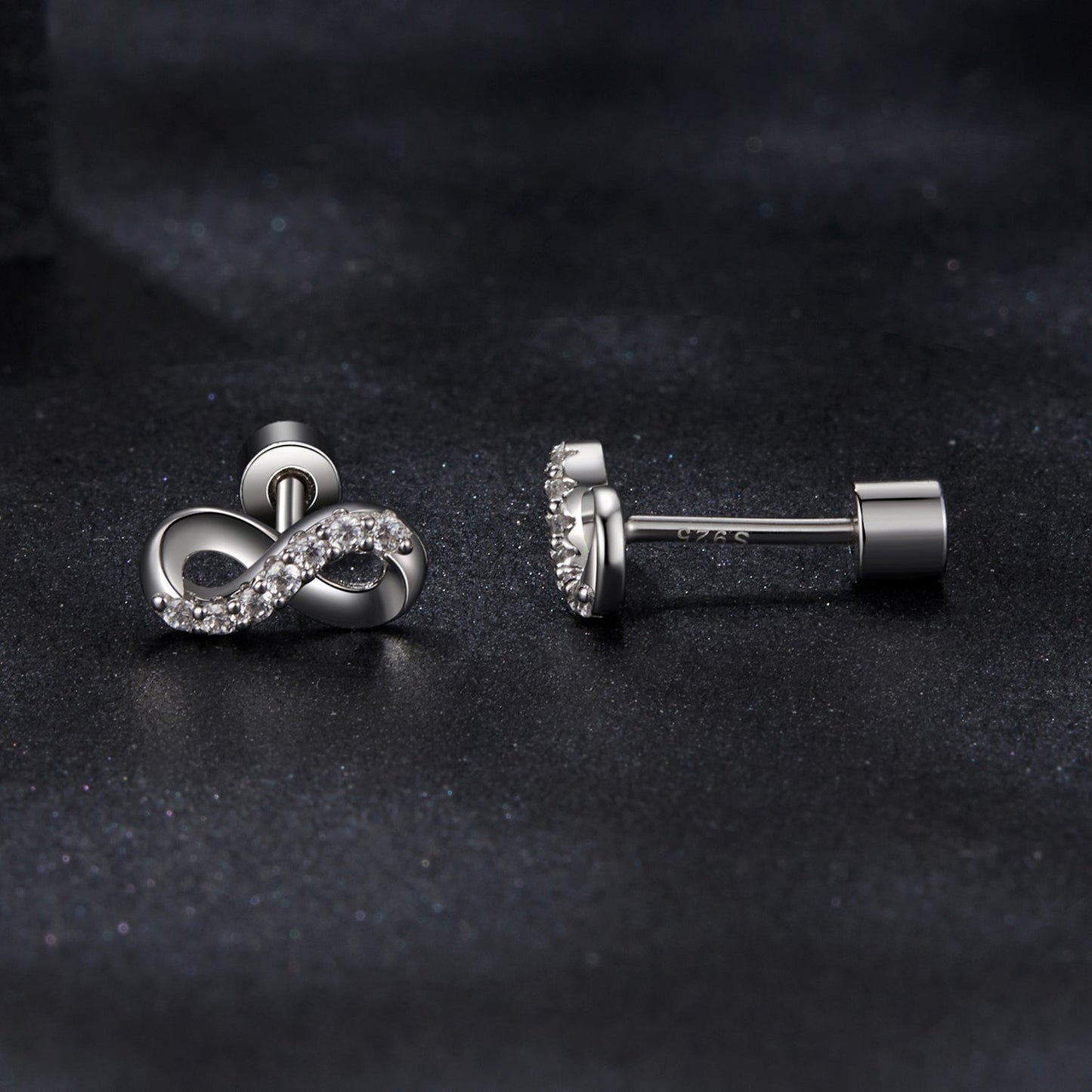 925 Sterling Silver & Moissanite Earrings 0.005ct for Women