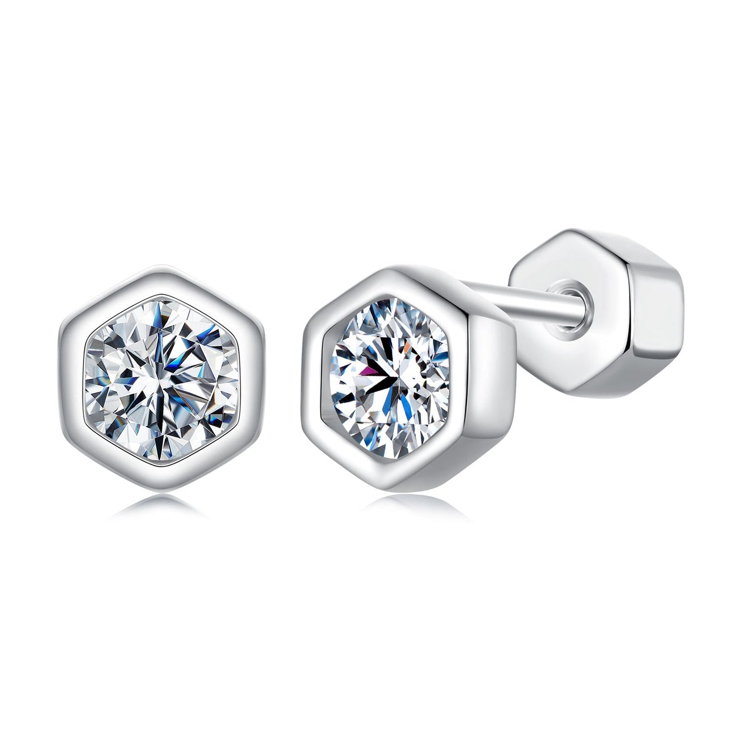 925 Sterling Silver 0.3 Carat Moissanite Earrings for Women