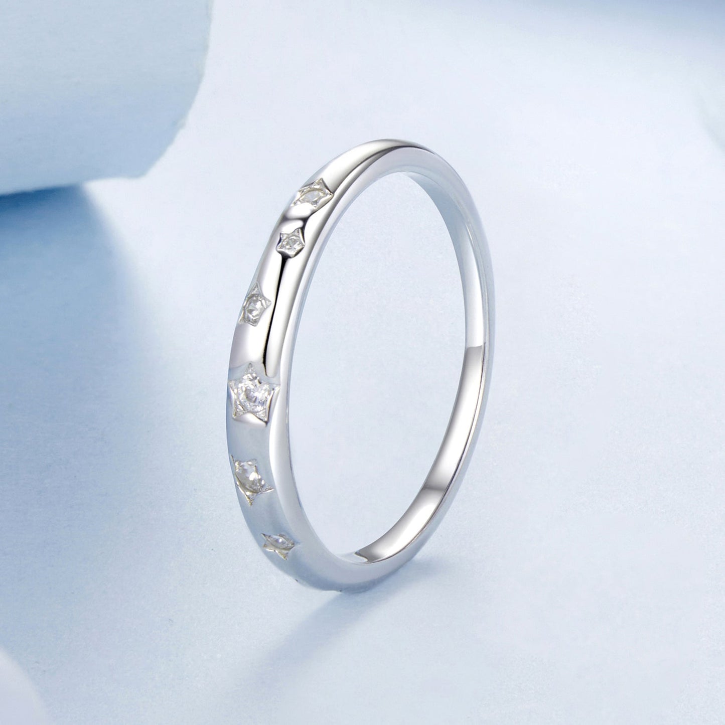 925 Sterling Silver Ring with Pavé Setting CZ, Size 6.0 for Women