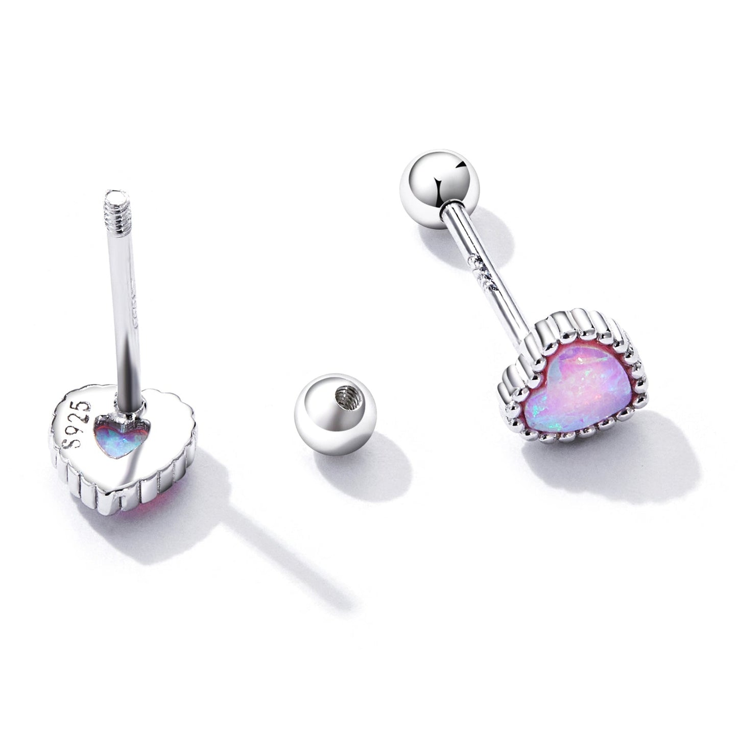 925 Sterling Silver Translucent Opal Earrings for Women